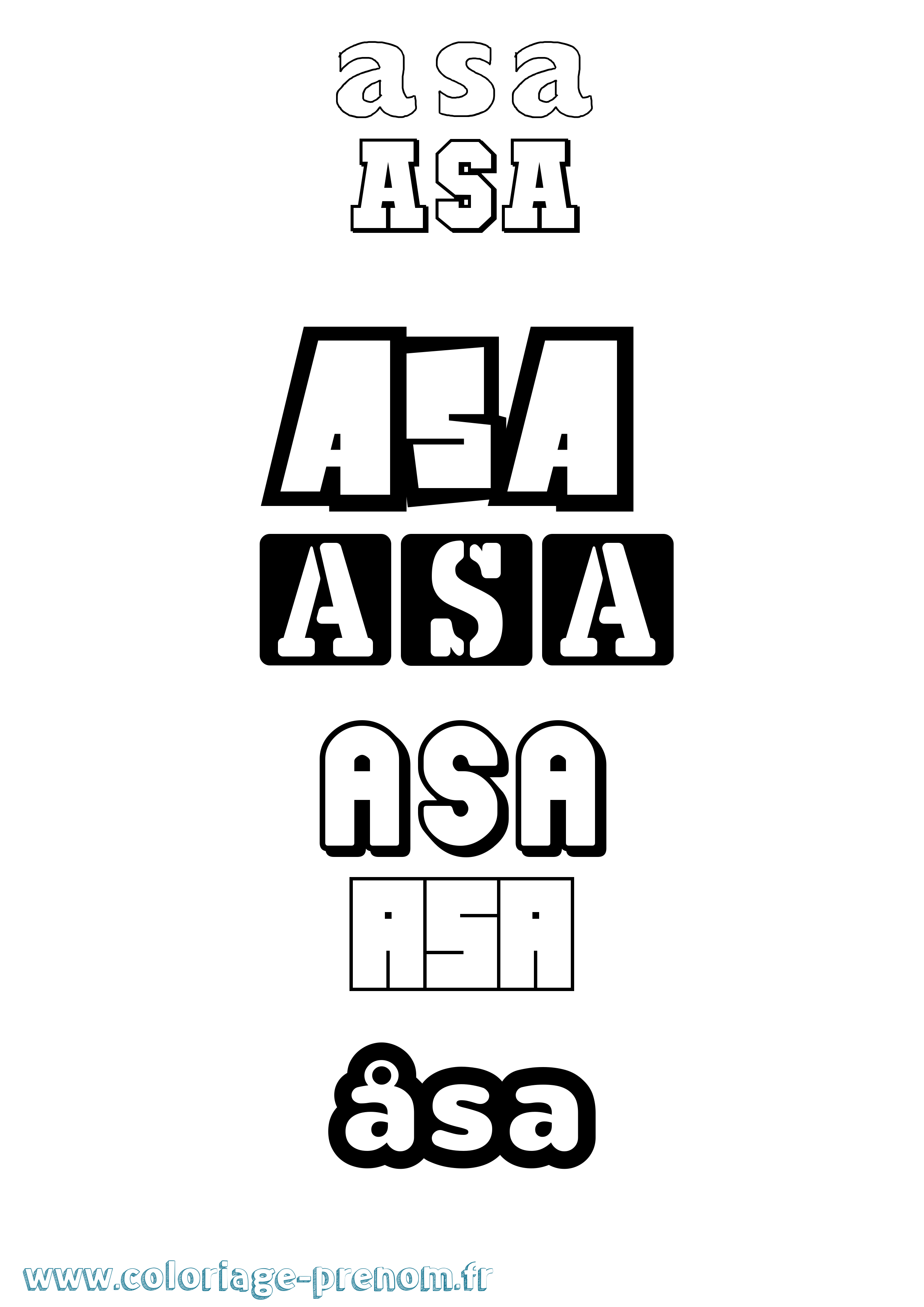Coloriage Åsa Simple Coloriage prénom Åsa Simple