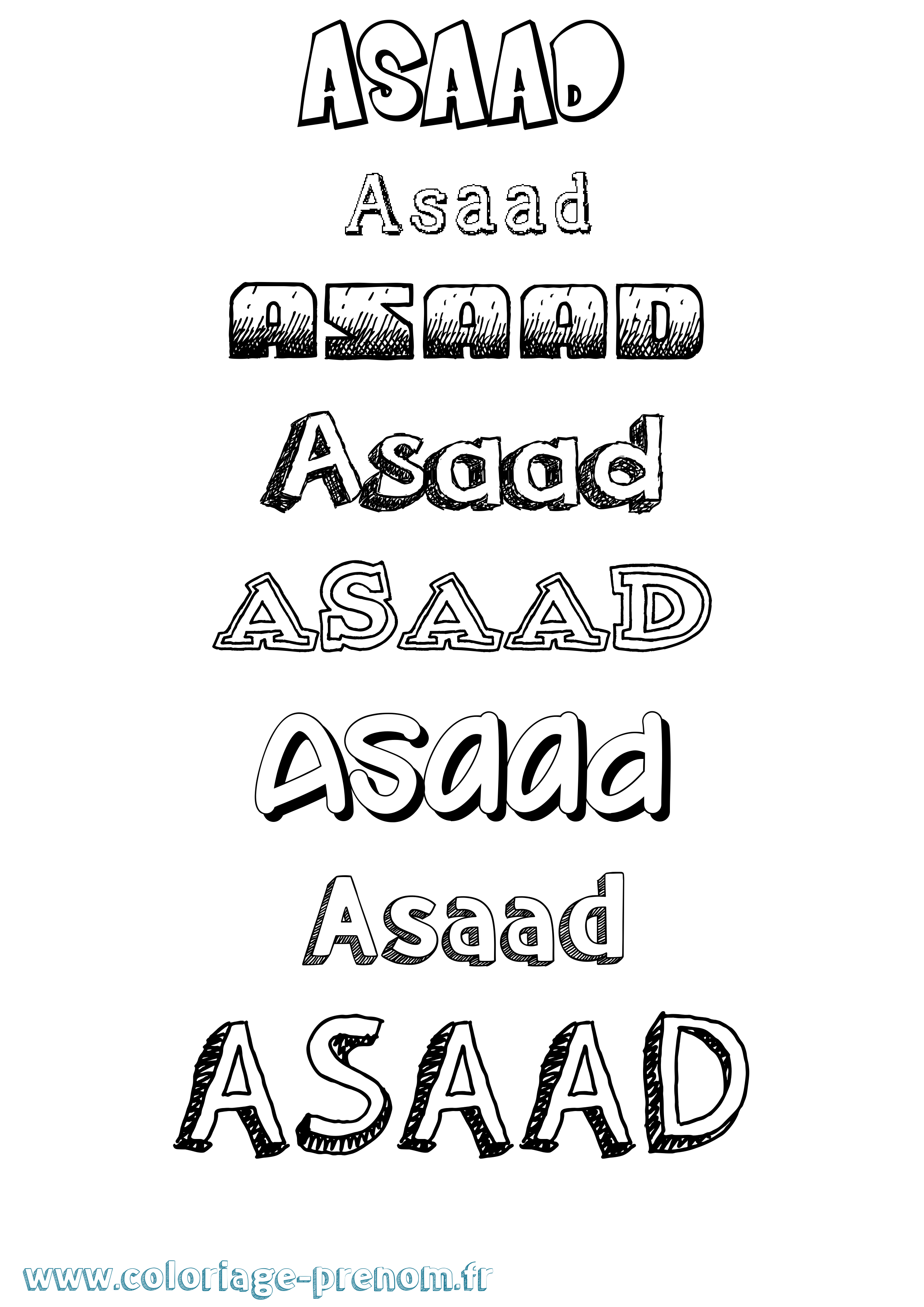 Coloriage Asaad Dessiné Coloriage prénom Asaad Dessiné