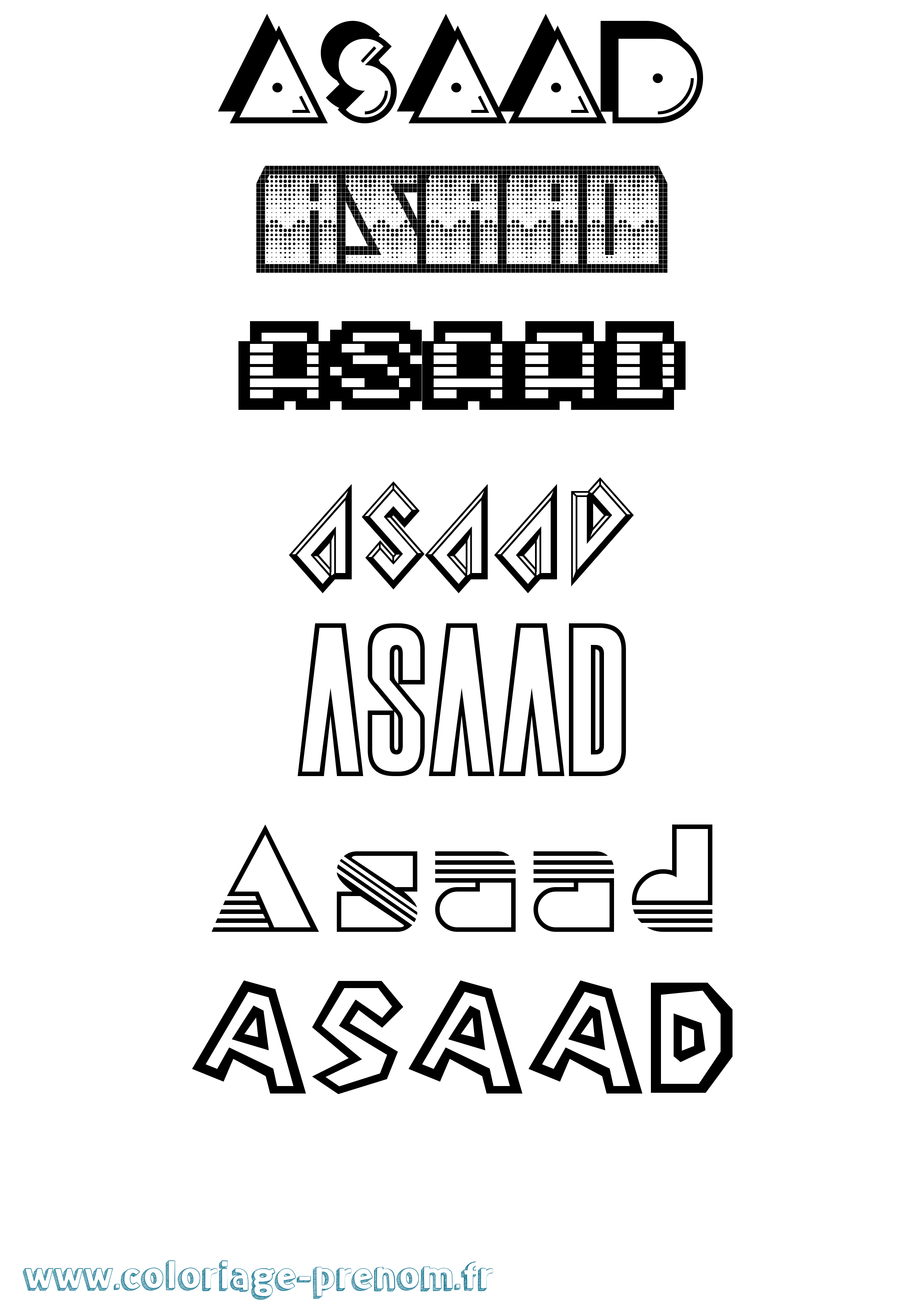 Coloriage Asaad Jeux Vidéos Coloriage prénom Asaad Jeux Vidéos