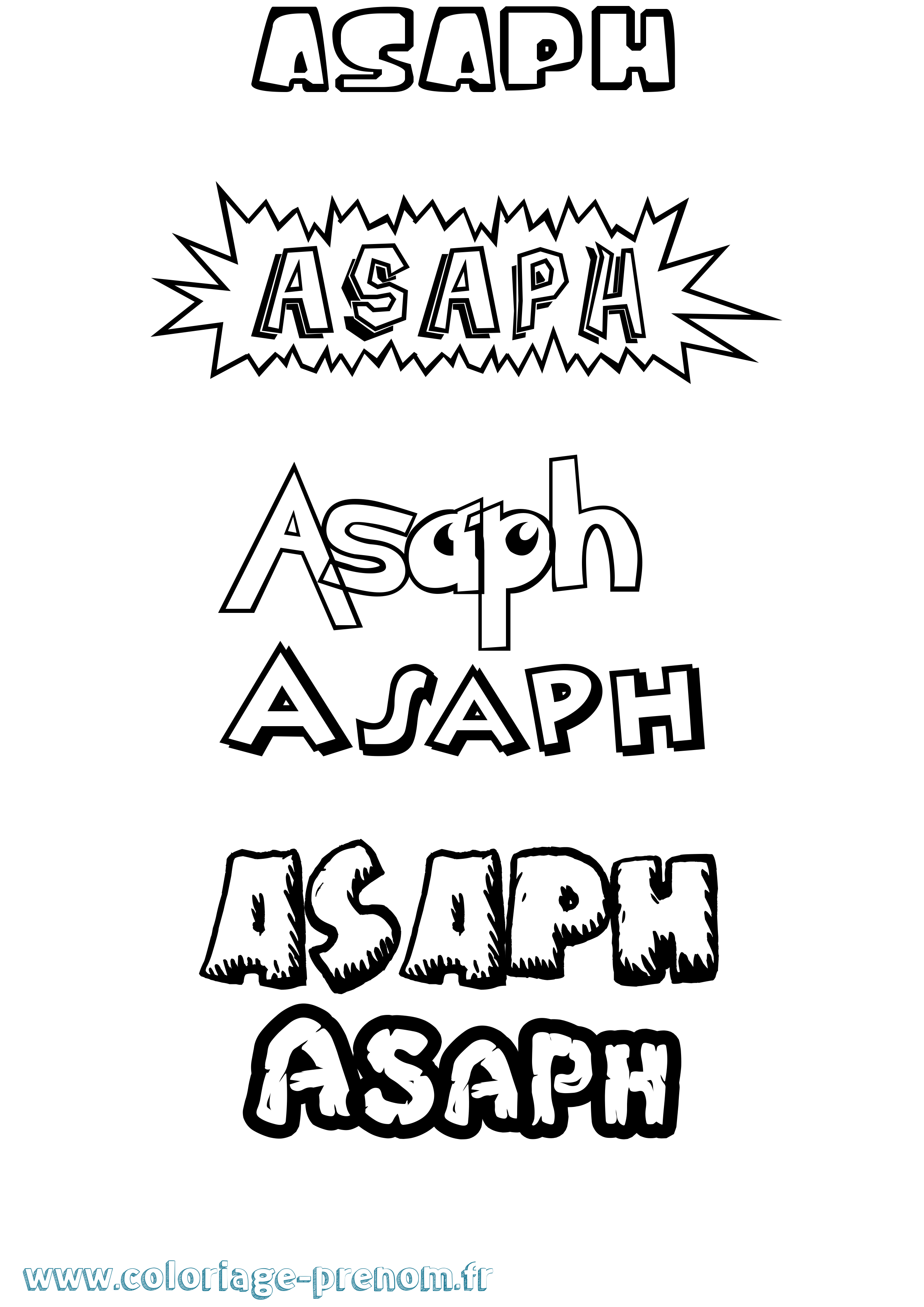 Coloriage Asaph Dessin Animé Coloriage prénom Asaph Dessin Animé