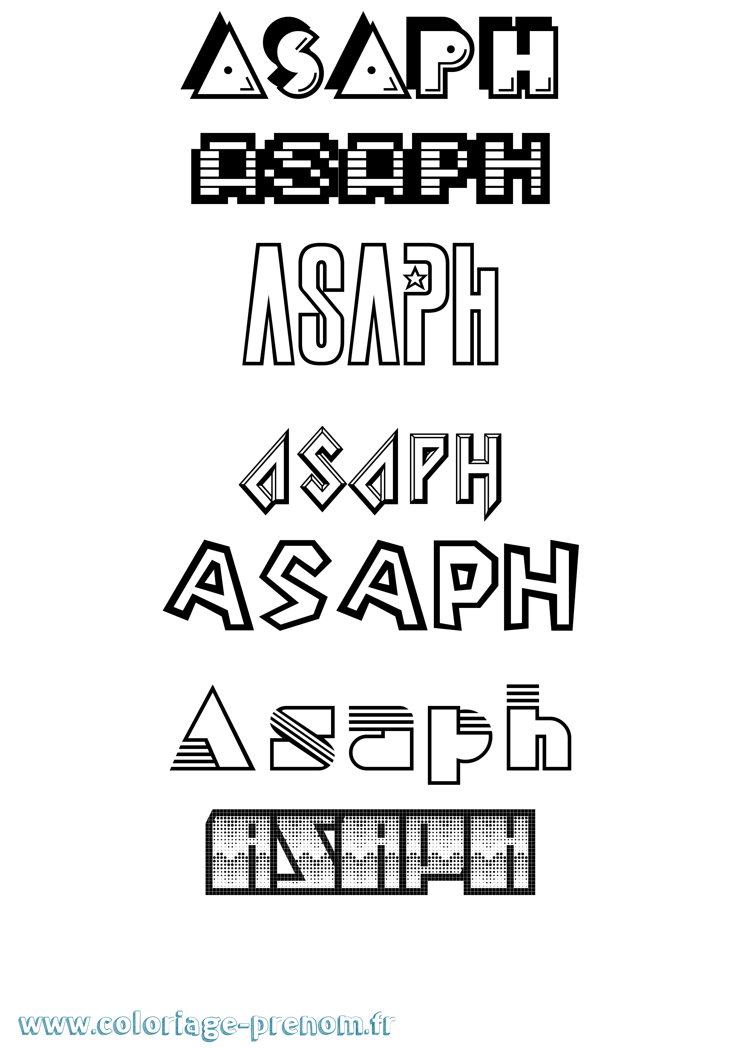 Coloriage Asaph Jeux Vidéos Coloriage prénom Asaph Jeux Vidéos