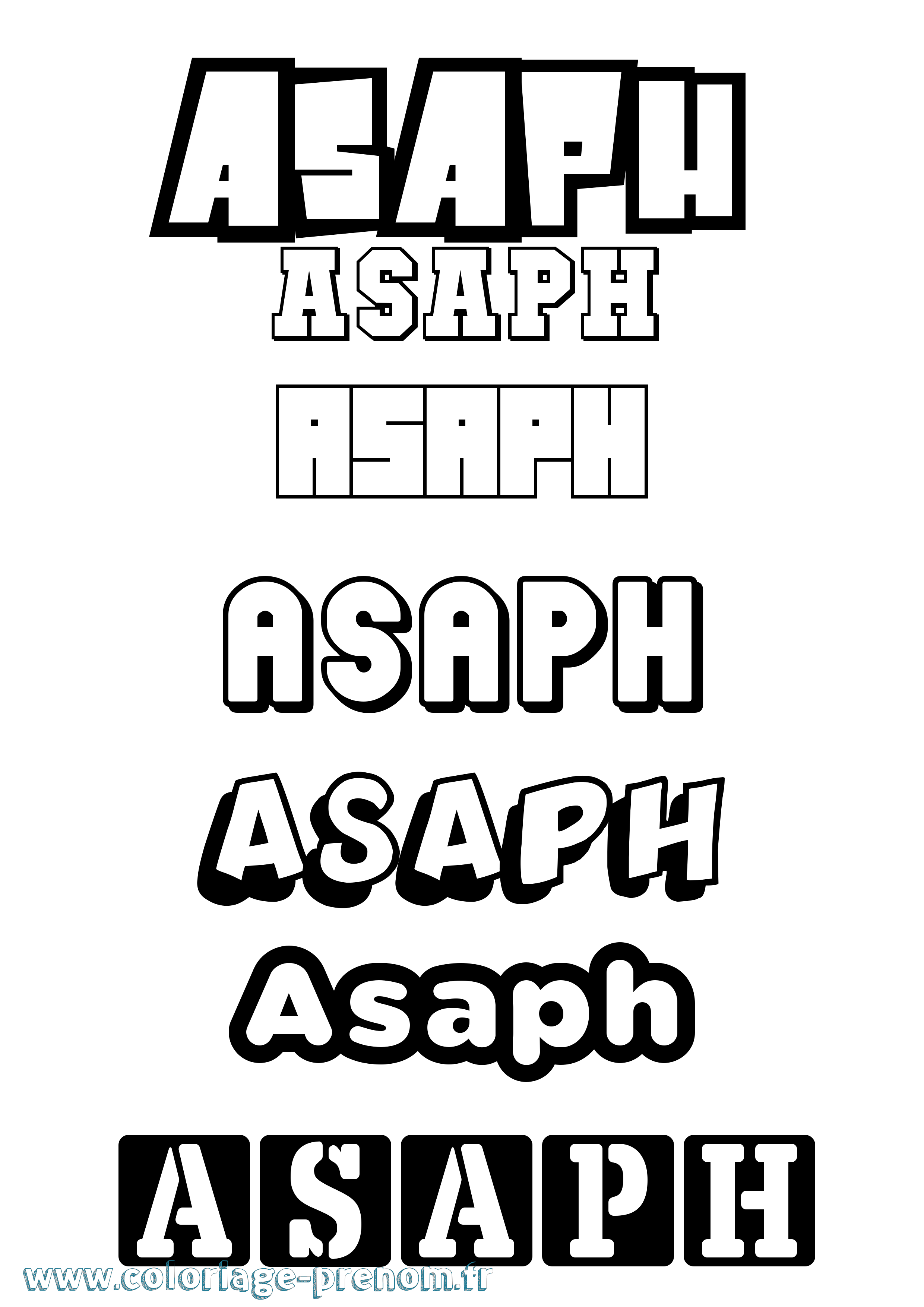 Coloriage Asaph Simple Coloriage prénom Asaph Simple