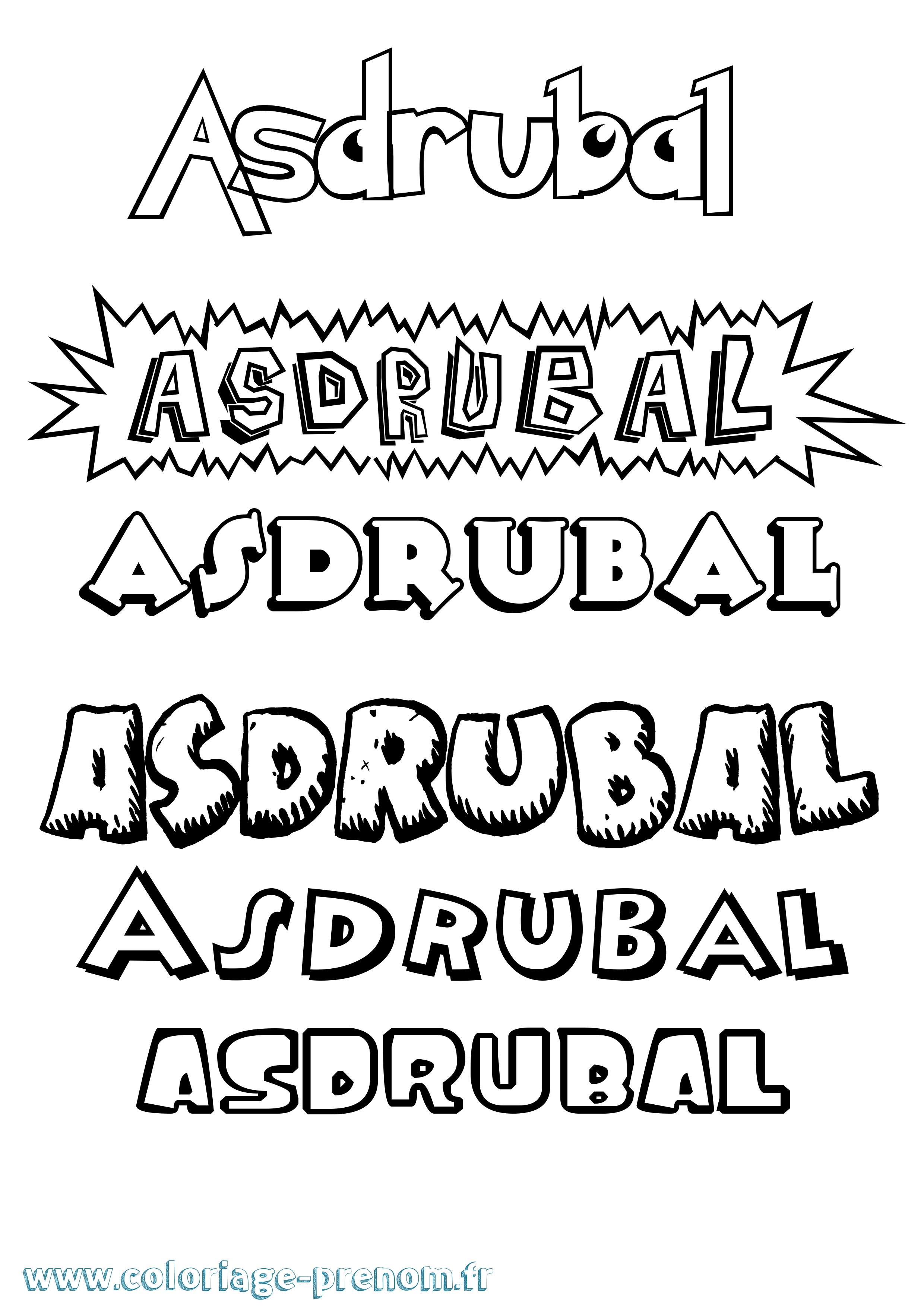 Coloriage Asdrubal Dessin Animé Coloriage prénom Asdrubal Dessin Animé