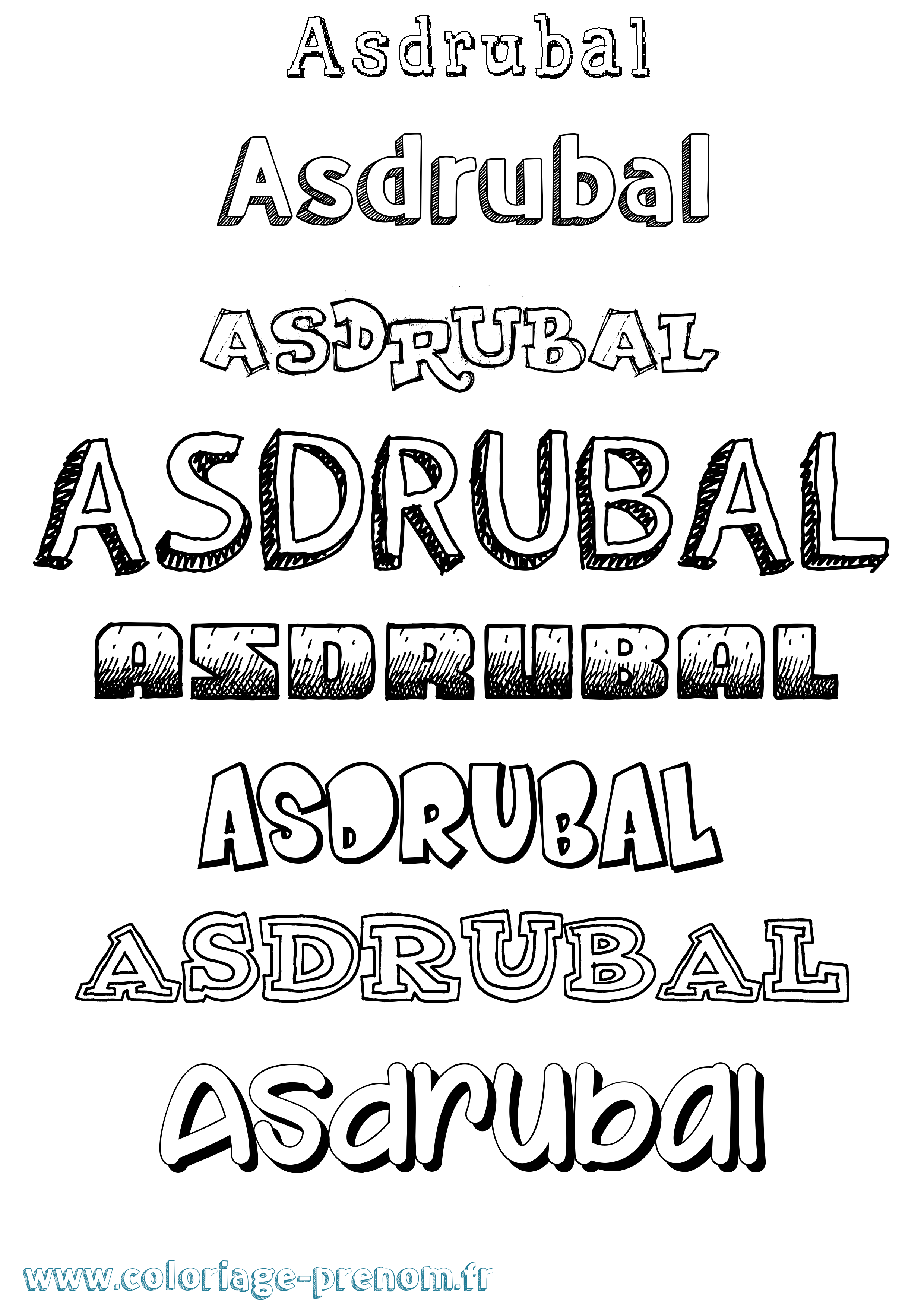 Coloriage Asdrubal Dessiné Coloriage prénom Asdrubal Dessiné