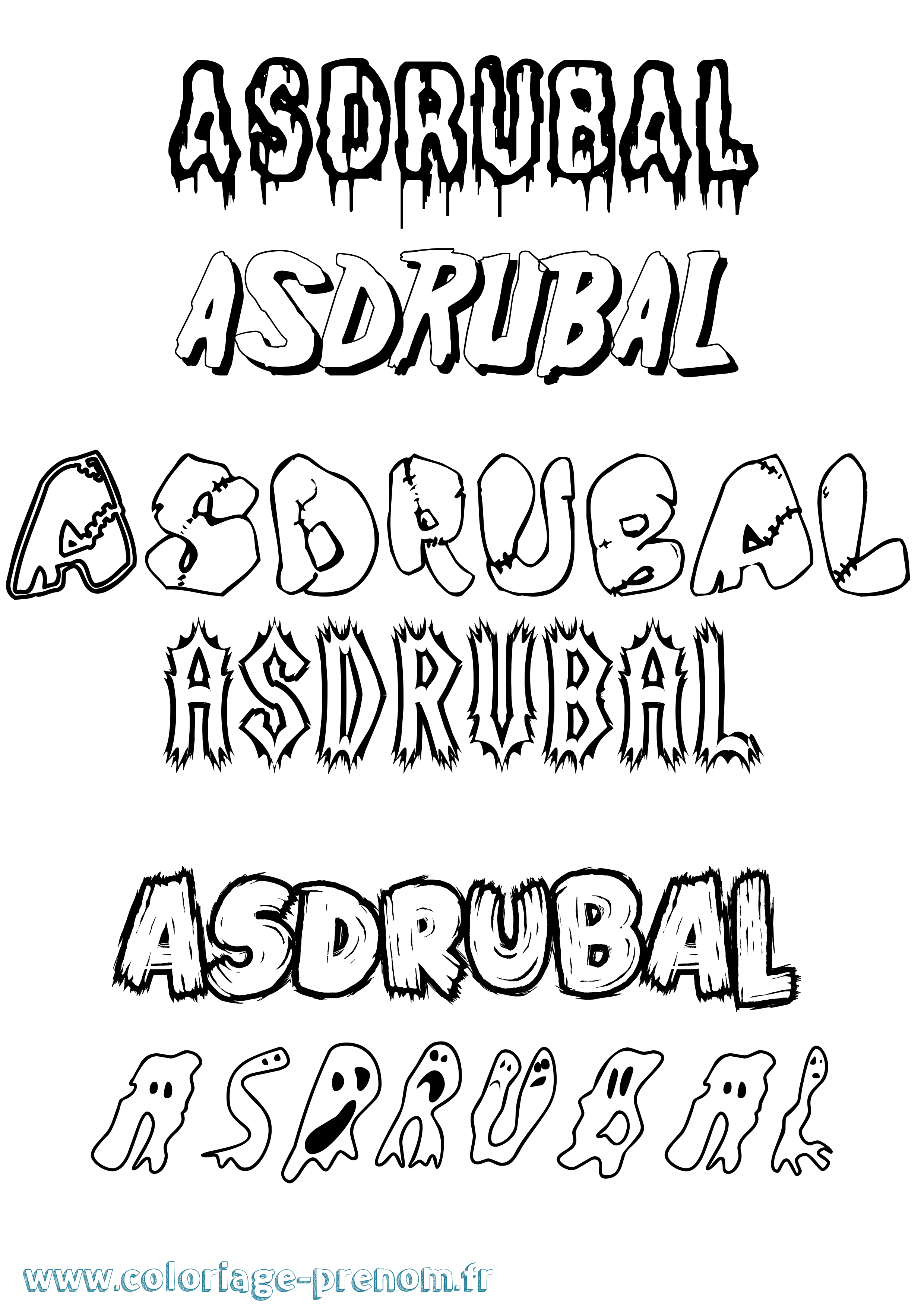 Coloriage Asdrubal Frisson Coloriage prénom Asdrubal Frisson