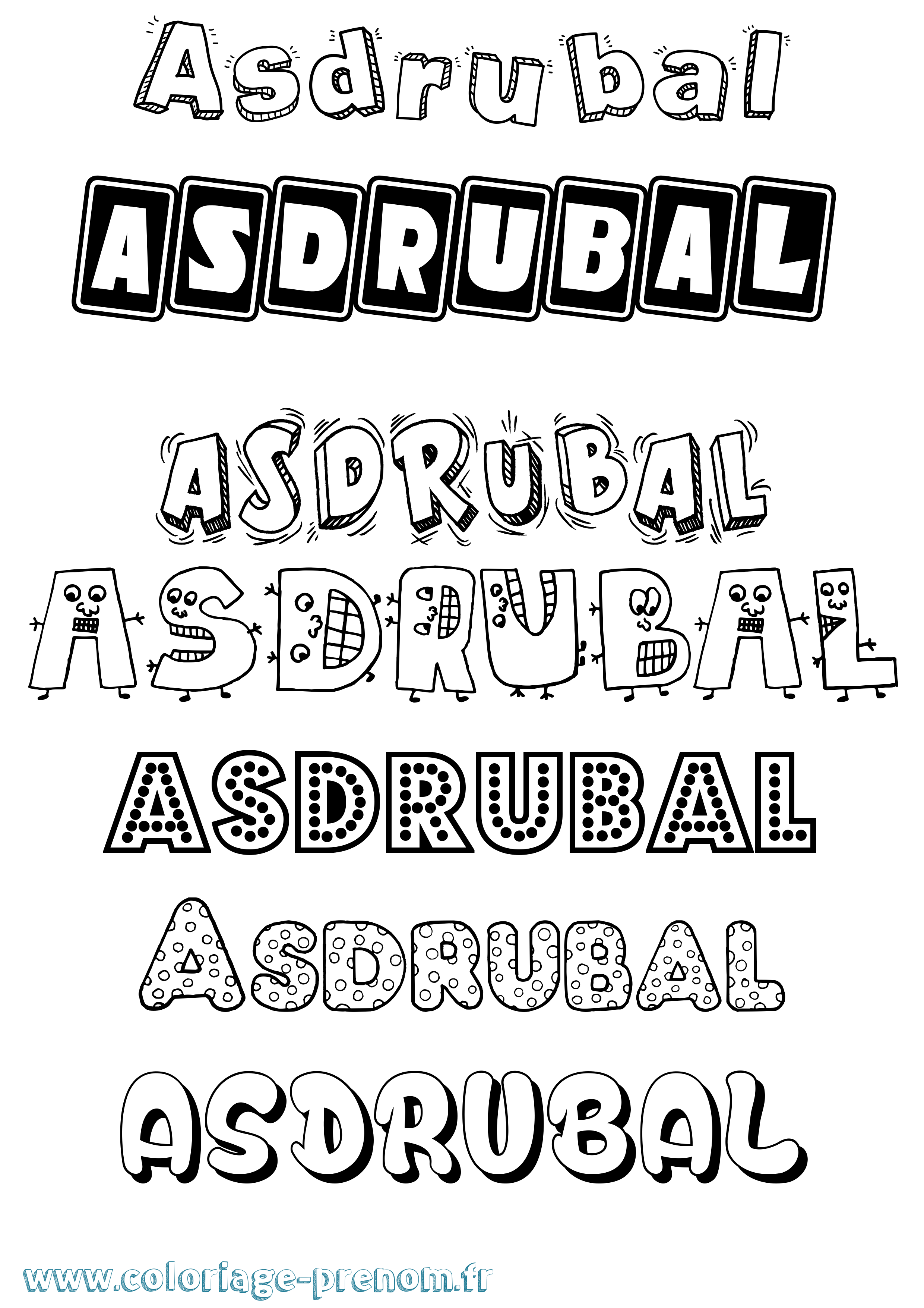 Coloriage Asdrubal Fun Coloriage prénom Asdrubal Fun