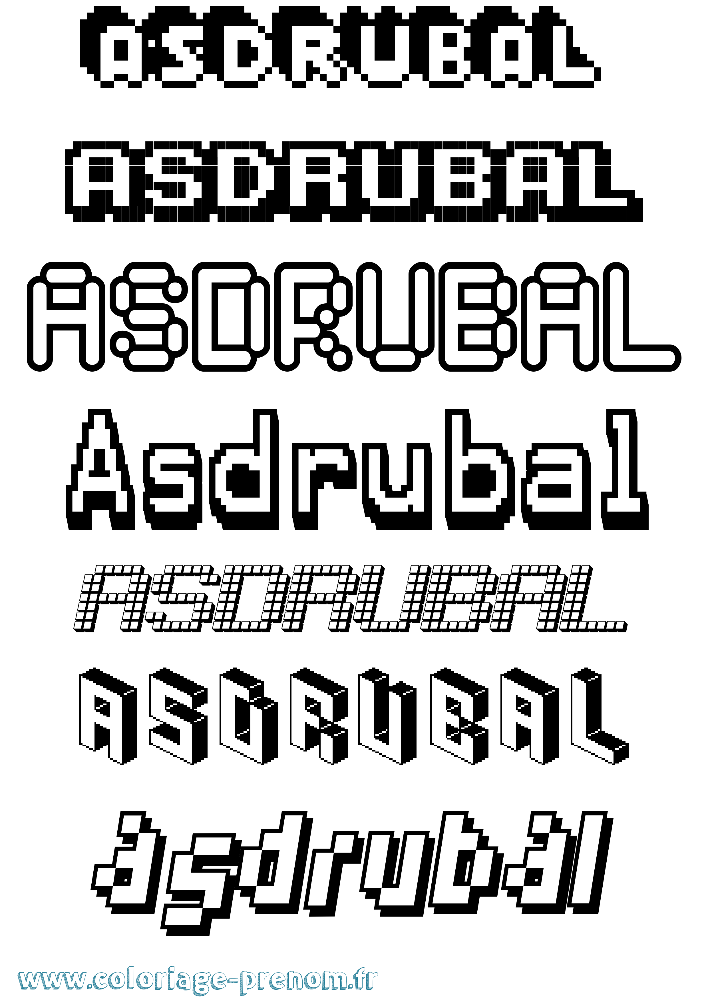 Coloriage Asdrubal Pixel Coloriage prénom Asdrubal Pixel