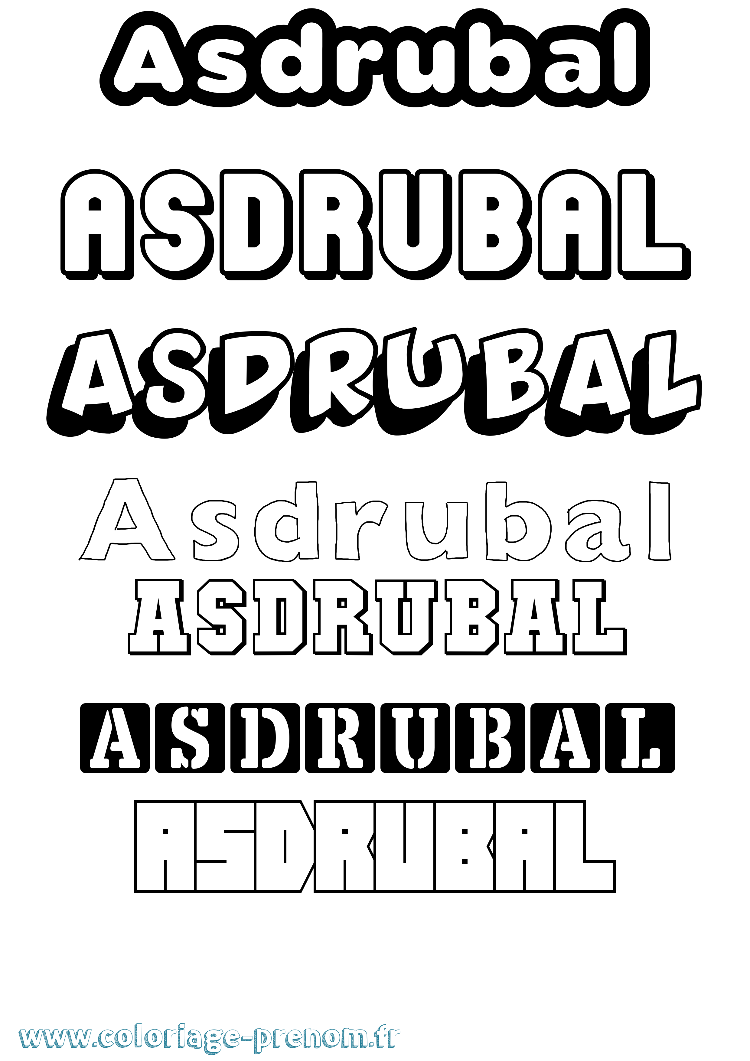 Coloriage Asdrubal Simple Coloriage prénom Asdrubal Simple