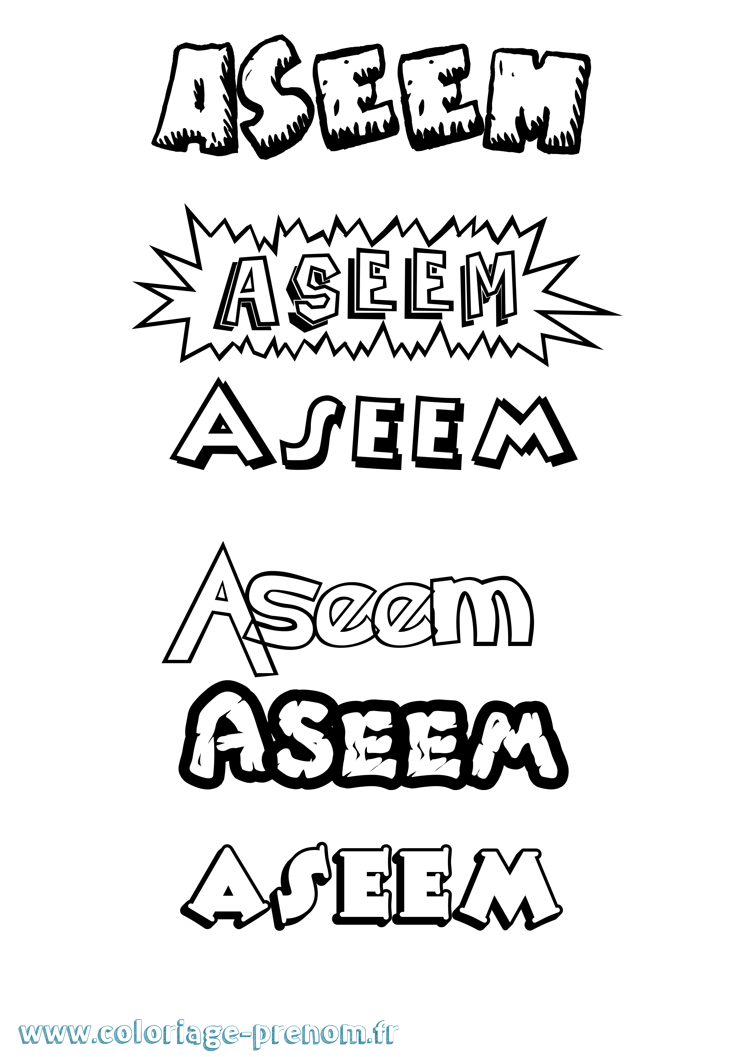 Coloriage Aseem Dessin Animé Coloriage prénom Aseem Dessin Animé