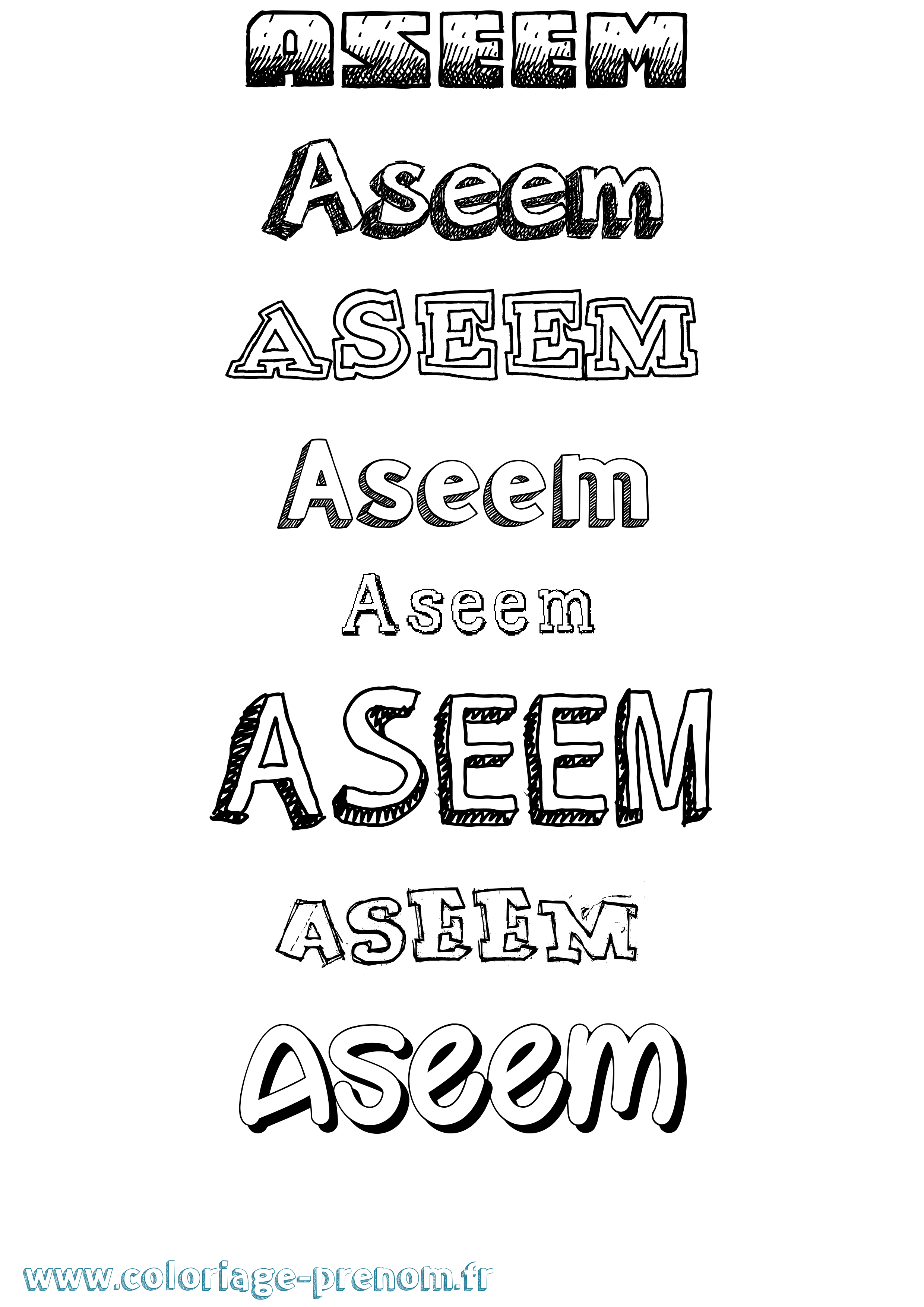 Coloriage Aseem Dessiné Coloriage prénom Aseem Dessiné