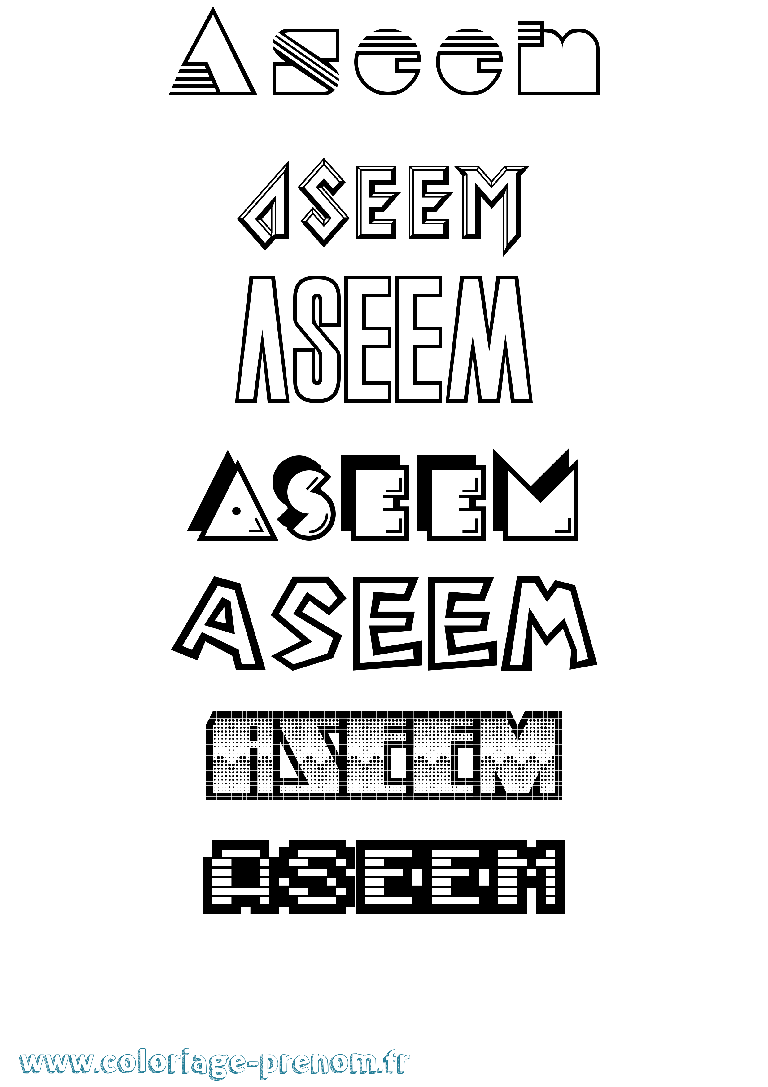 Coloriage Aseem Jeux Vidéos Coloriage prénom Aseem Jeux Vidéos