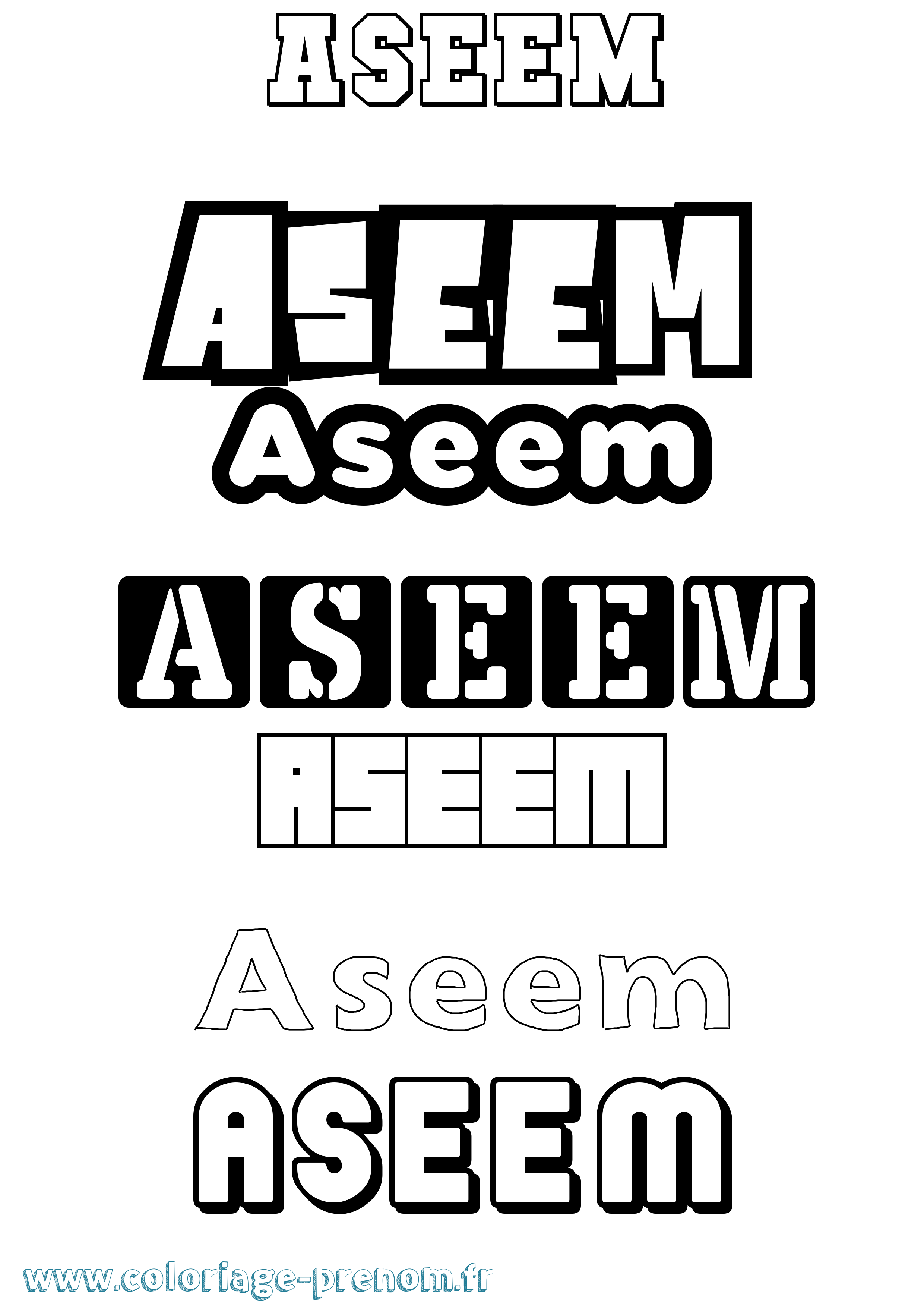 Coloriage Aseem Simple Coloriage prénom Aseem Simple