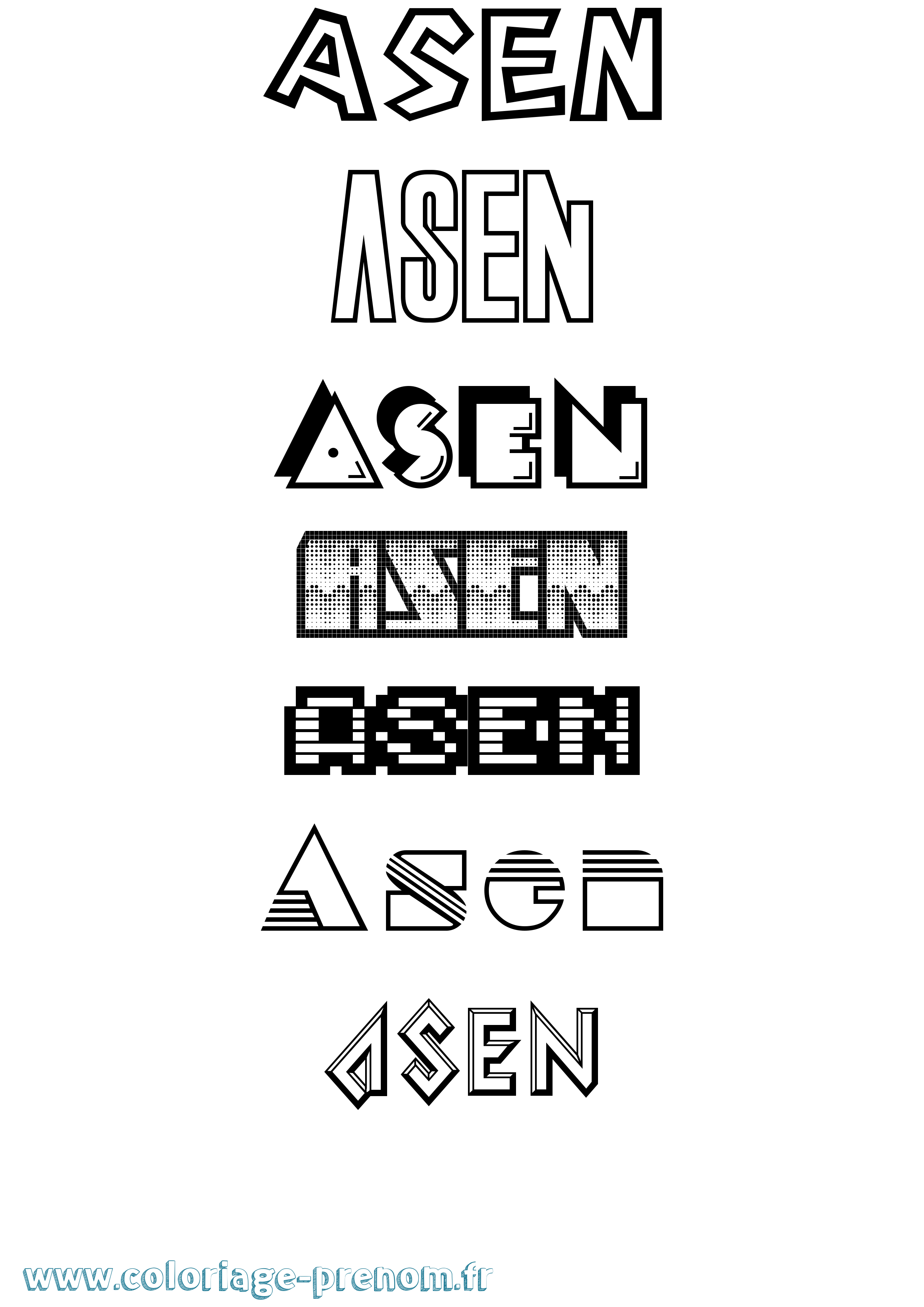 Coloriage Asen Jeux Vidéos Coloriage prénom Asen Jeux Vidéos