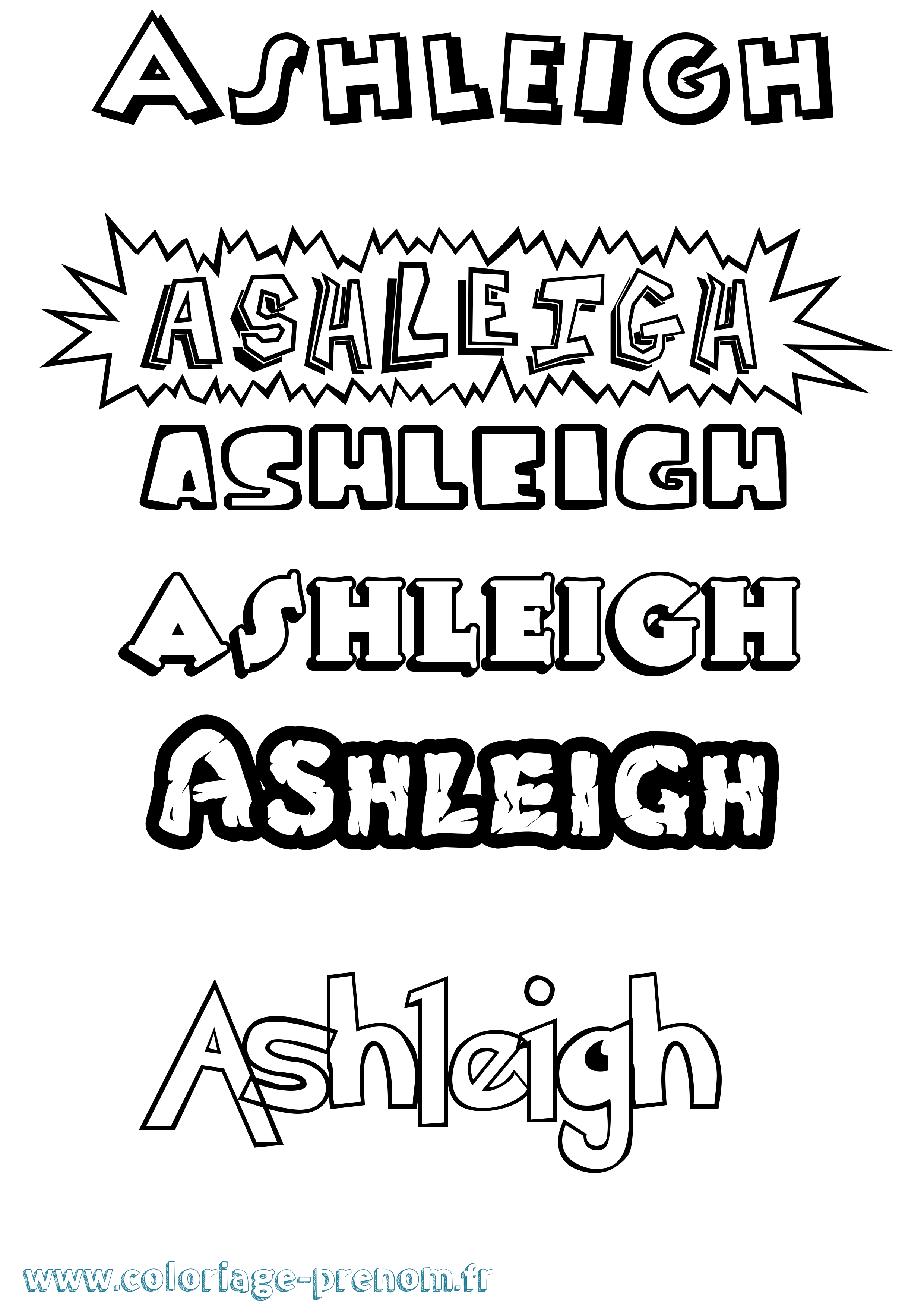 Coloriage Ashleigh Dessin Animé Coloriage prénom Ashleigh Dessin Animé