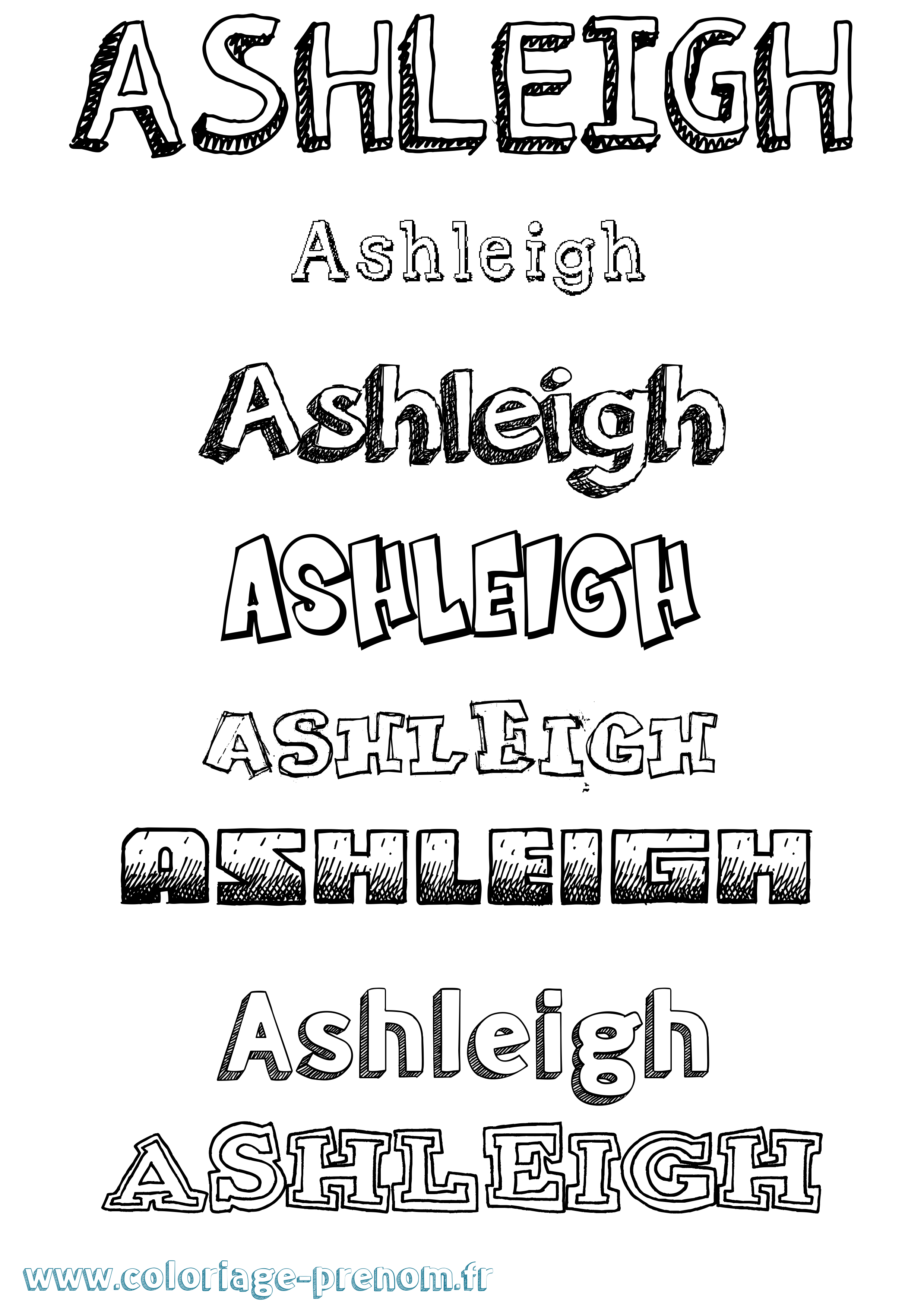 Coloriage Ashleigh Dessiné Coloriage prénom Ashleigh Dessiné