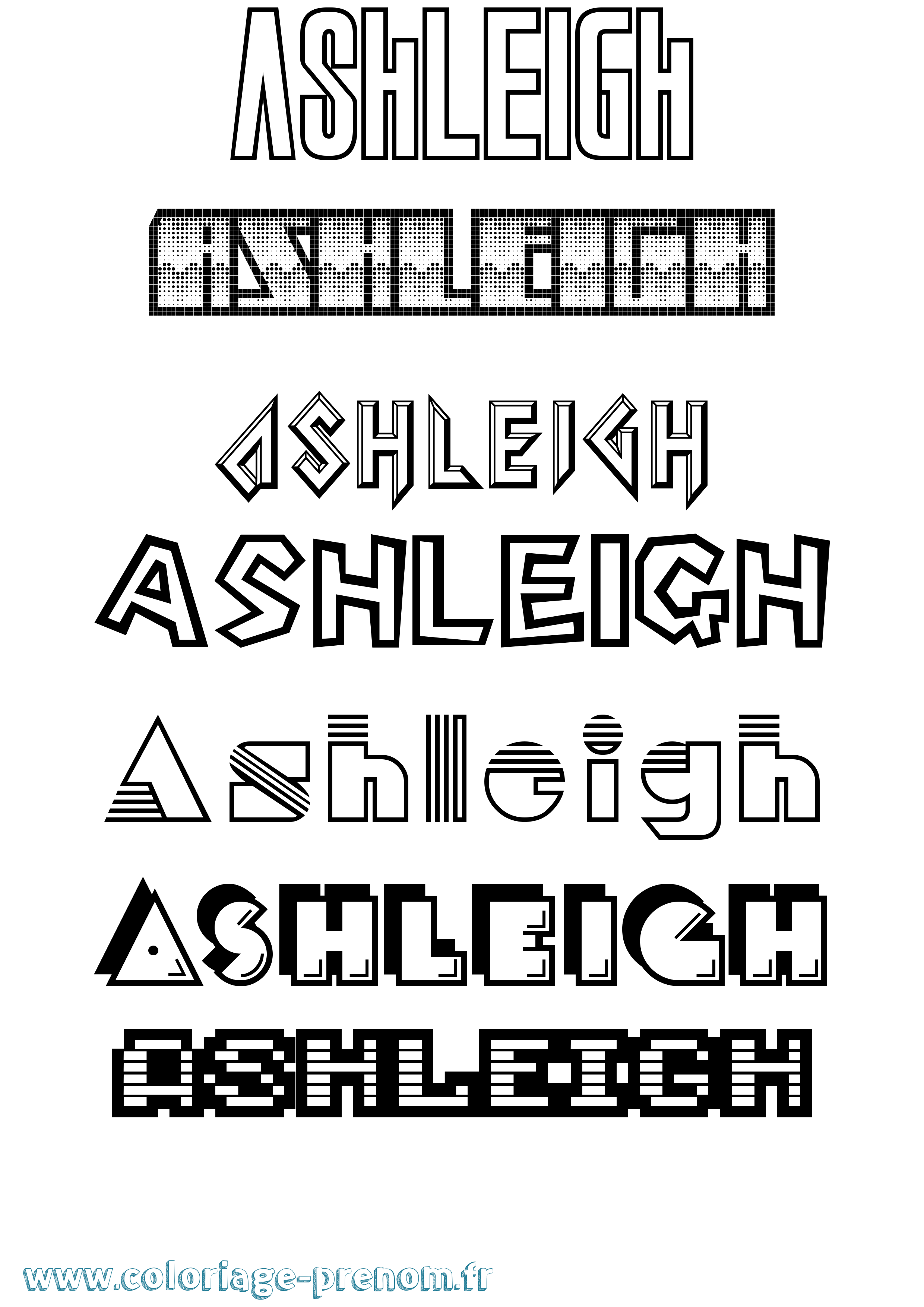 Coloriage Ashleigh Jeux Vidéos Coloriage prénom Ashleigh Jeux Vidéos