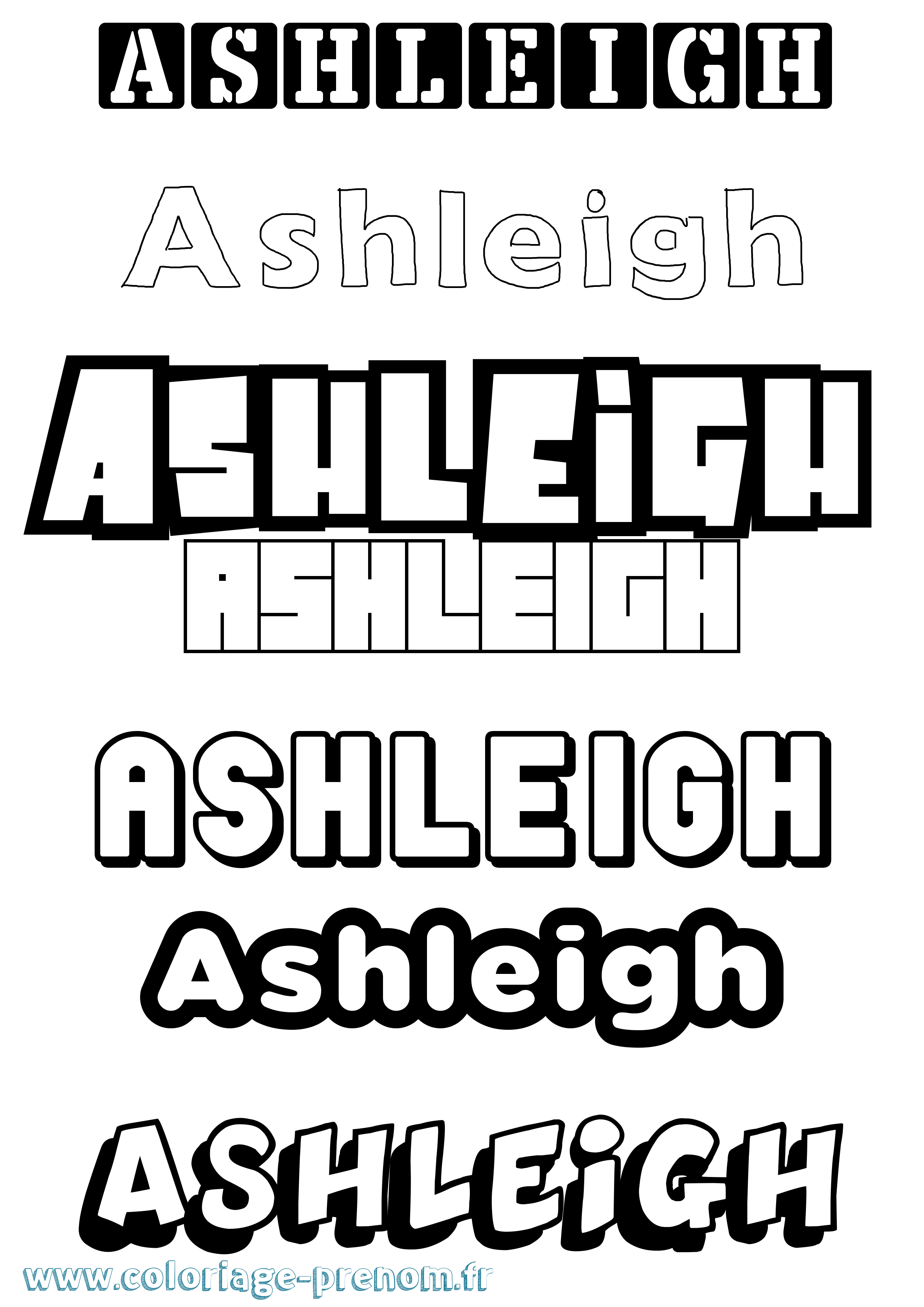 Coloriage Ashleigh Simple Coloriage prénom Ashleigh Simple