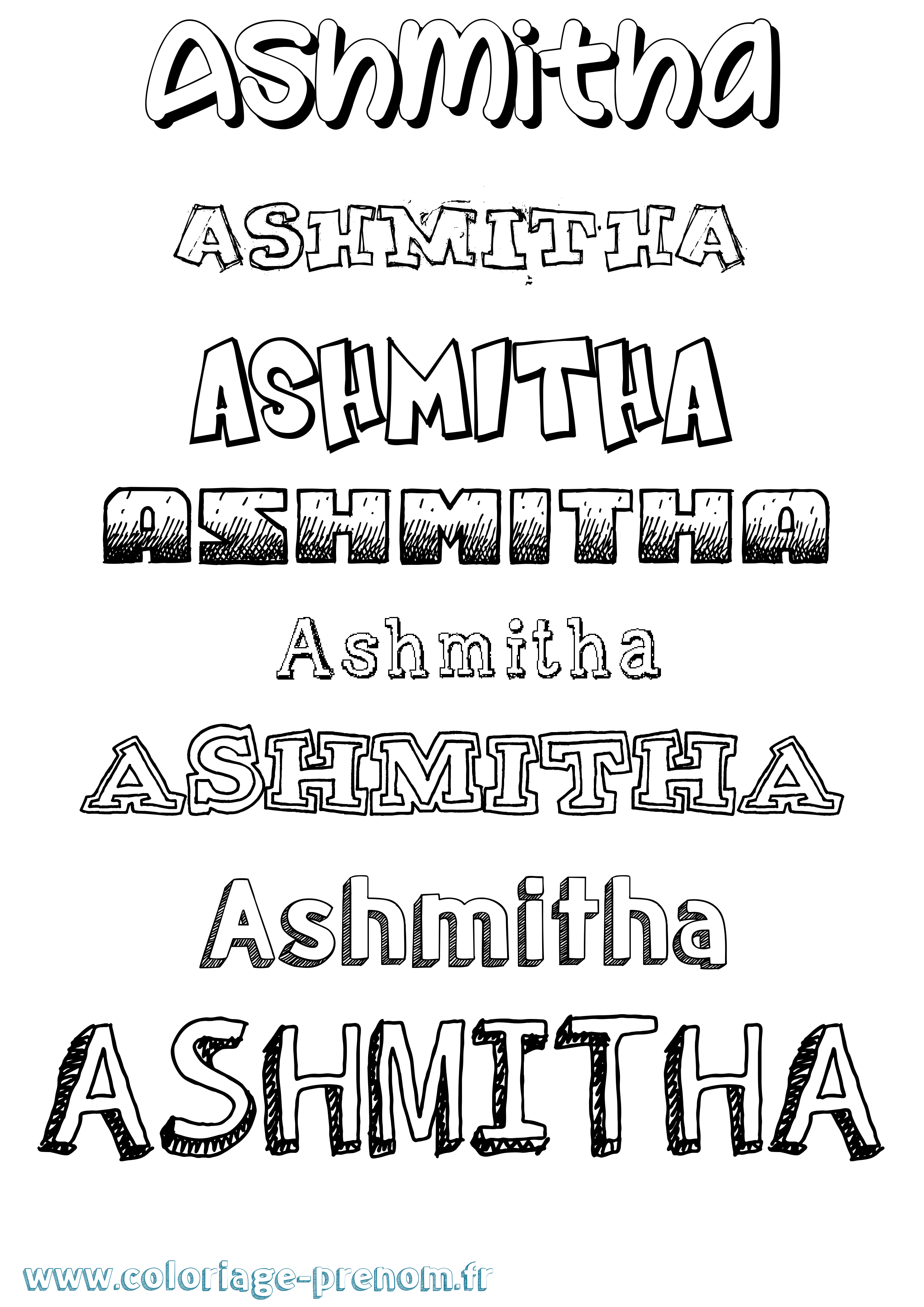 Coloriage Ashmitha Dessiné Coloriage prénom Ashmitha Dessiné