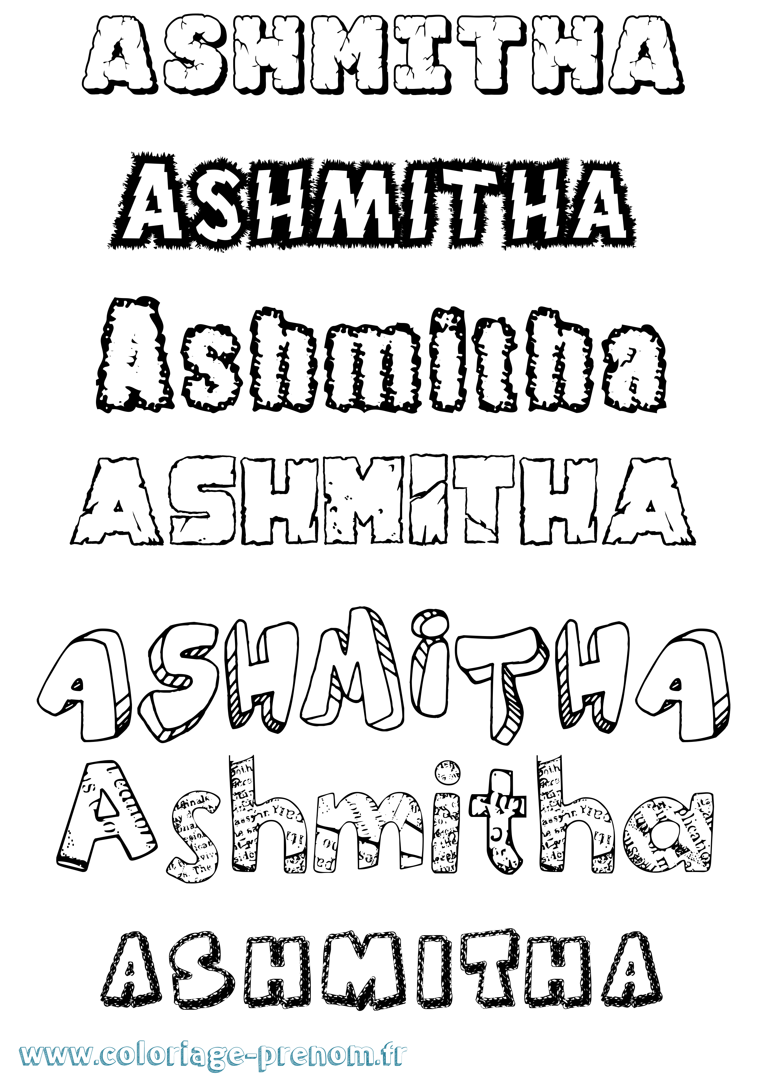 Coloriage Ashmitha Destructuré Coloriage prénom Ashmitha Destructuré