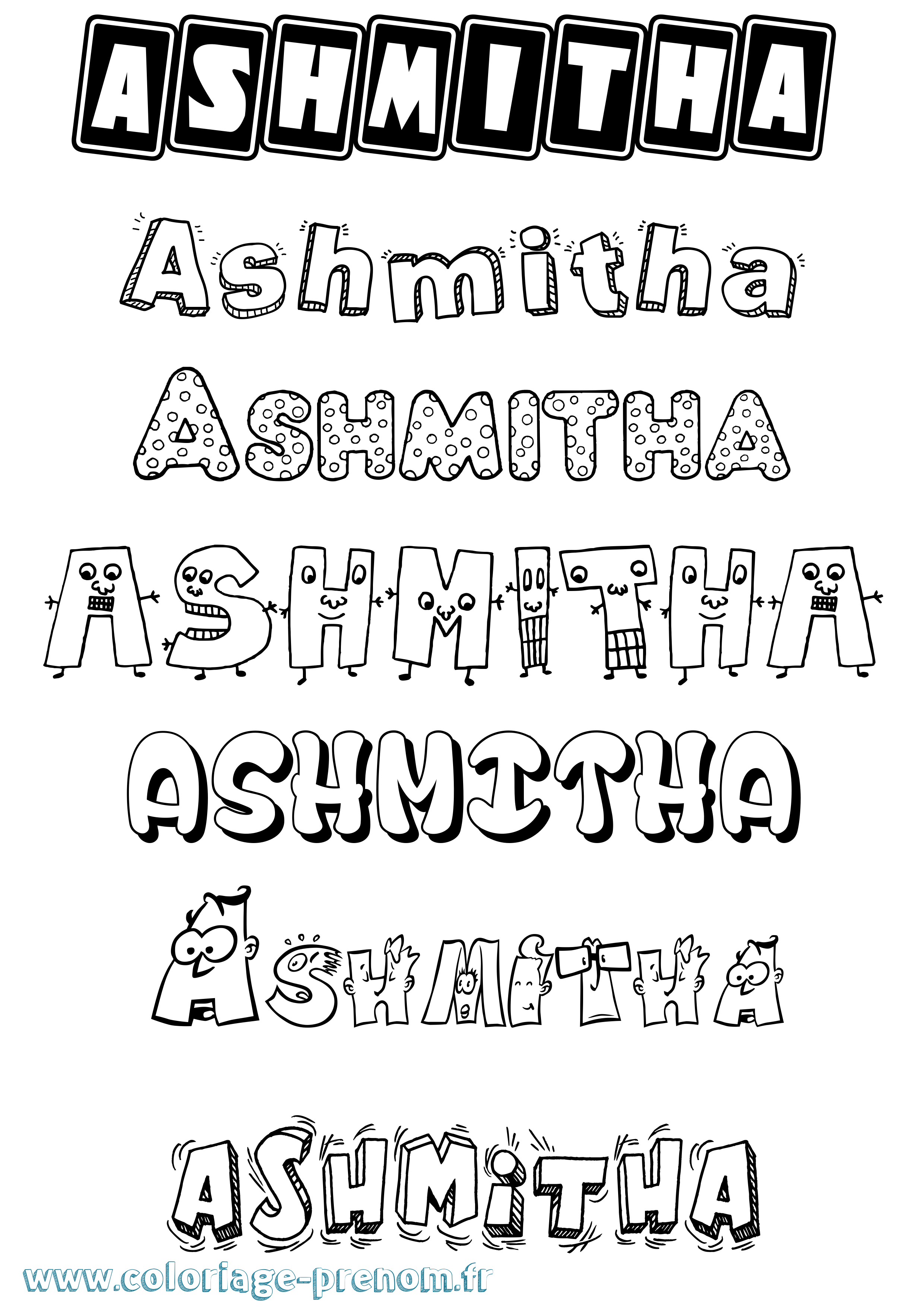 Coloriage Ashmitha Fun Coloriage prénom Ashmitha Fun