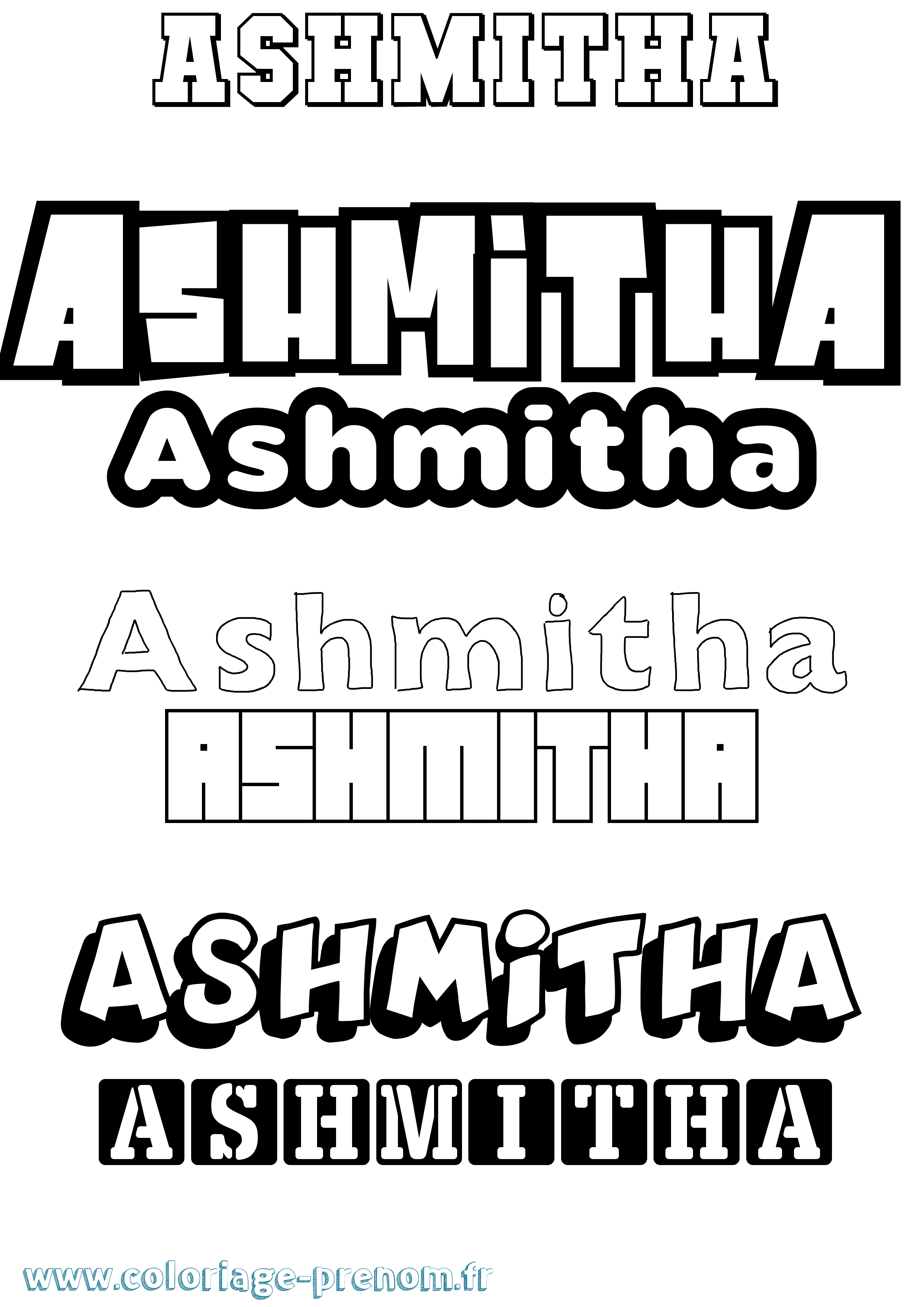 Coloriage Ashmitha Simple Coloriage prénom Ashmitha Simple