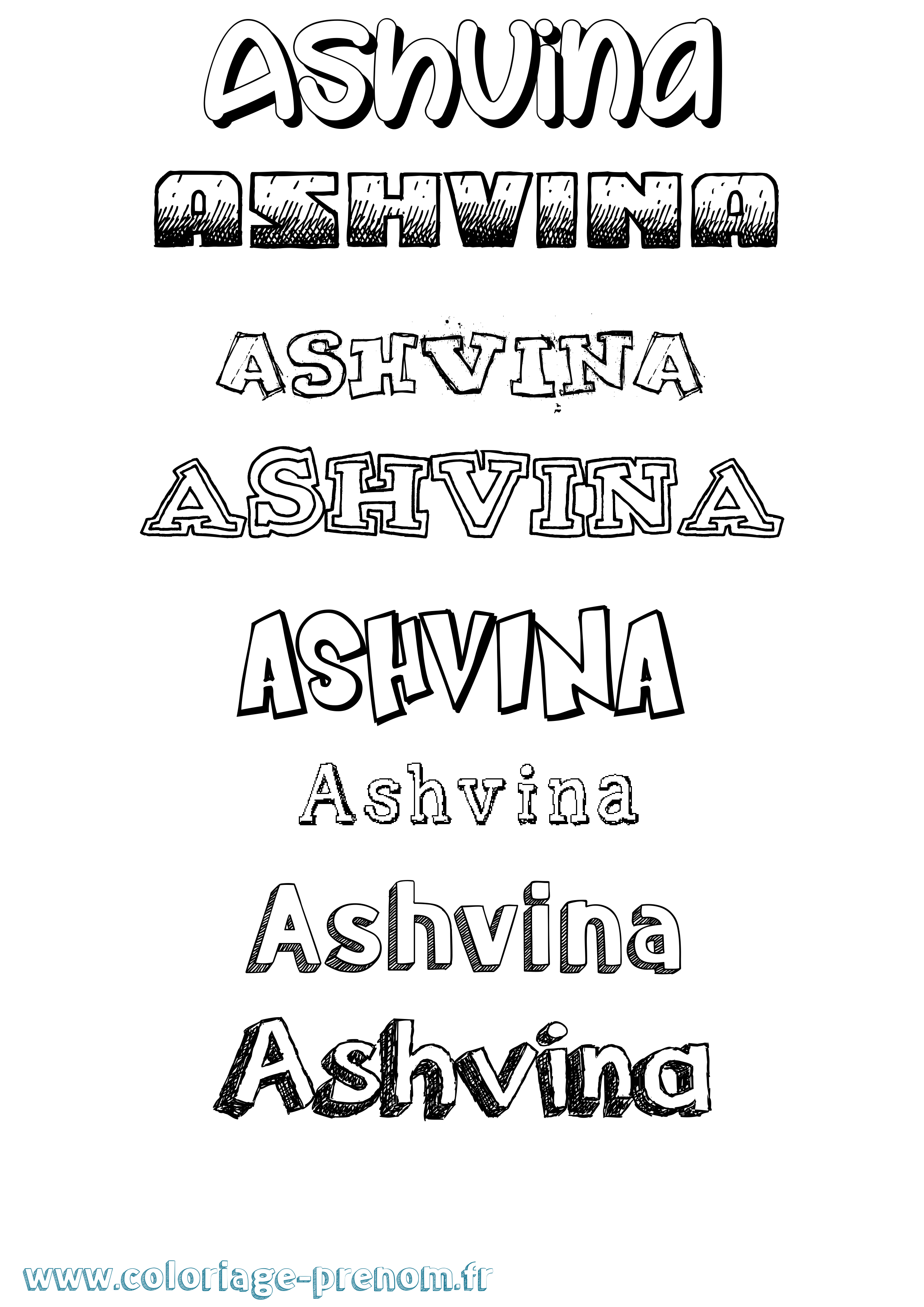 Coloriage Ashvina Dessiné Coloriage prénom Ashvina Dessiné