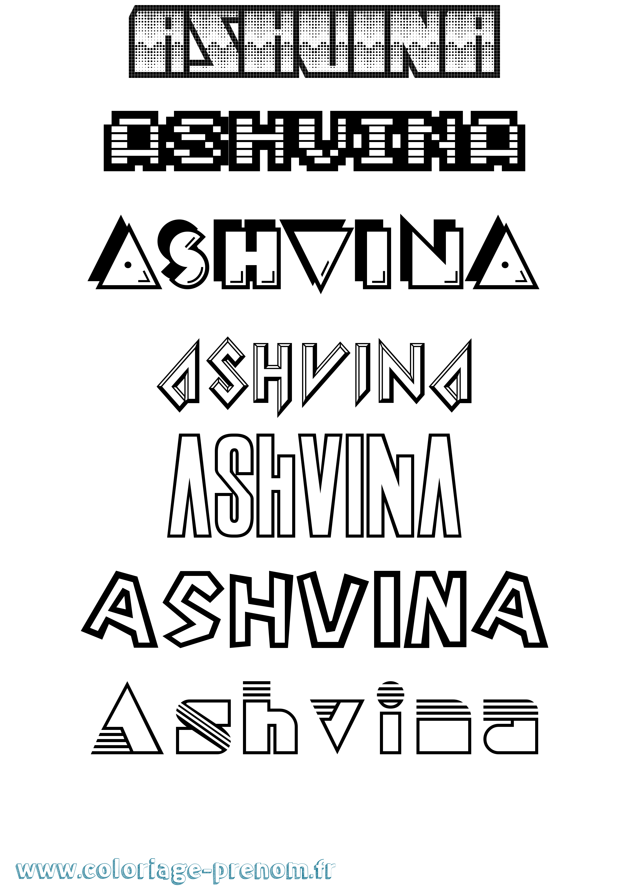 Coloriage Ashvina Jeux Vidéos Coloriage prénom Ashvina Jeux Vidéos