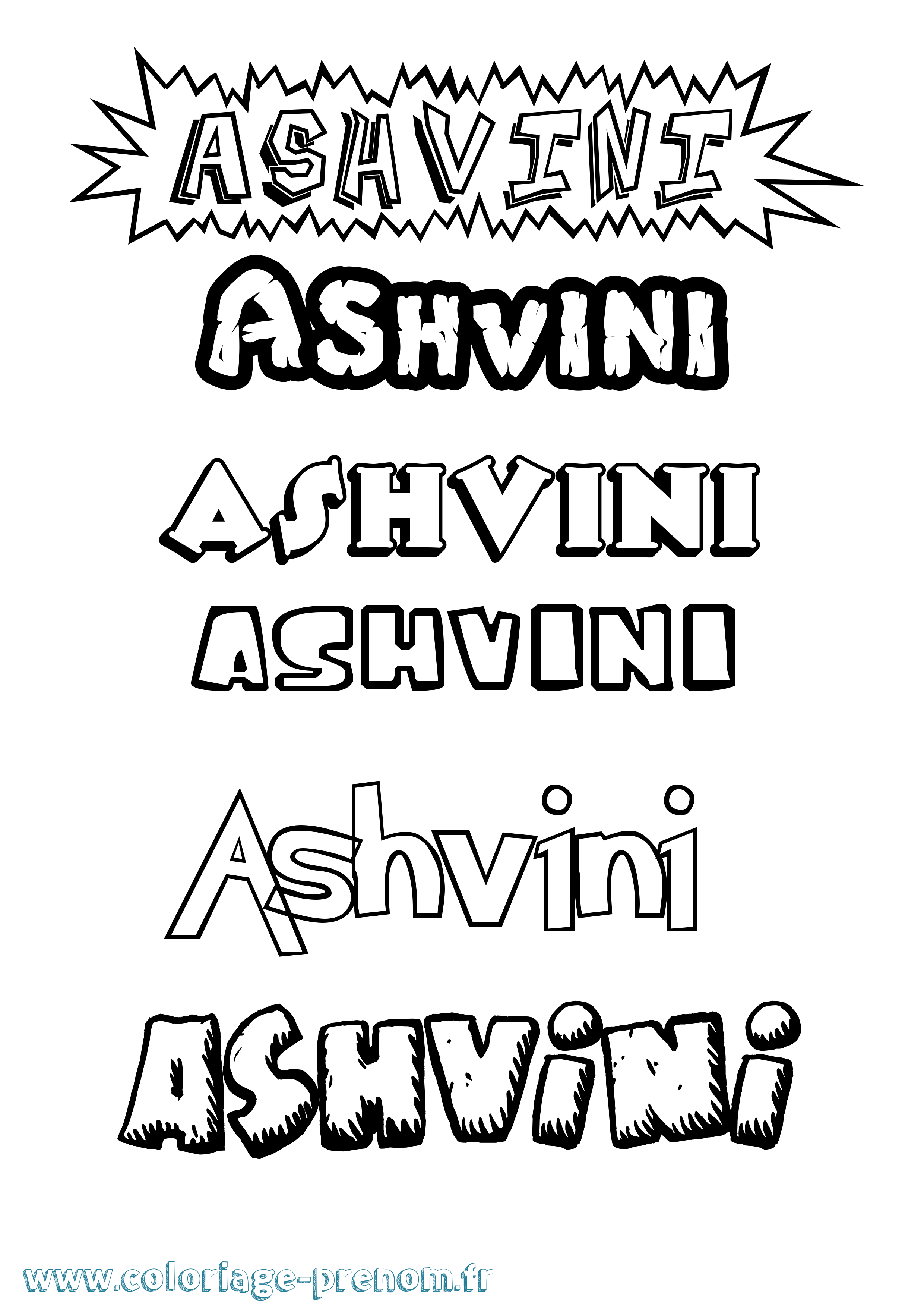 Coloriage Ashvini Dessin Animé Coloriage prénom Ashvini Dessin Animé