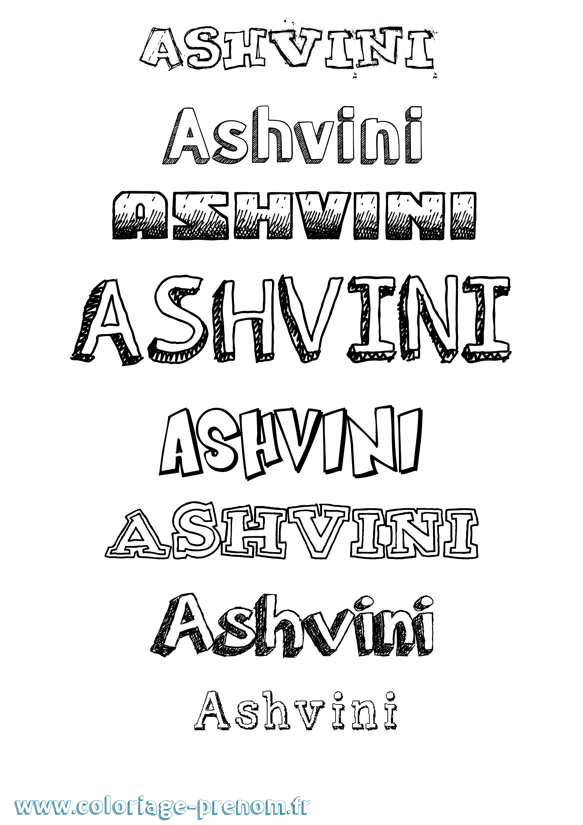 Coloriage Ashvini Dessiné Coloriage prénom Ashvini Dessiné