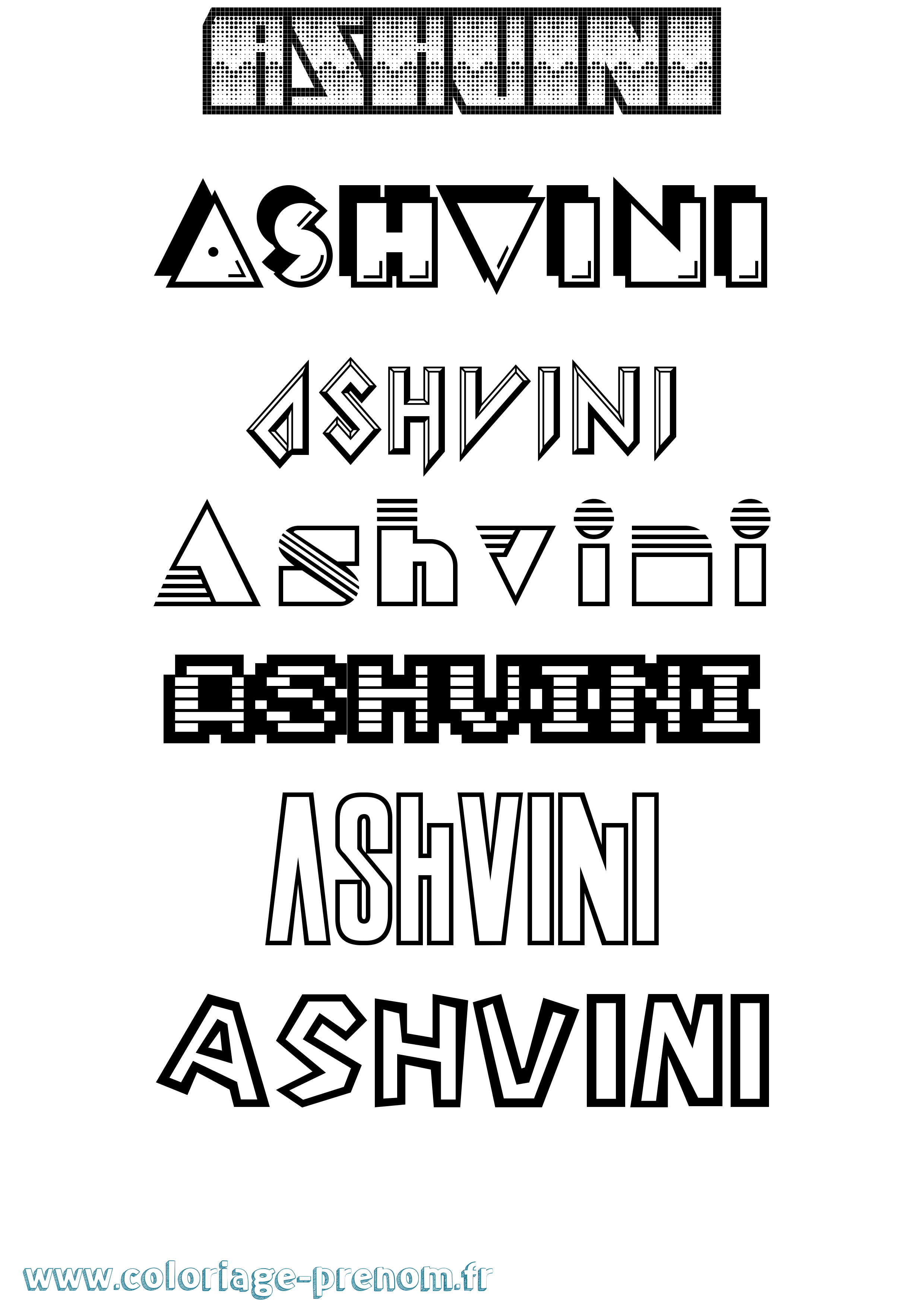 Coloriage Ashvini Jeux Vidéos Coloriage prénom Ashvini Jeux Vidéos