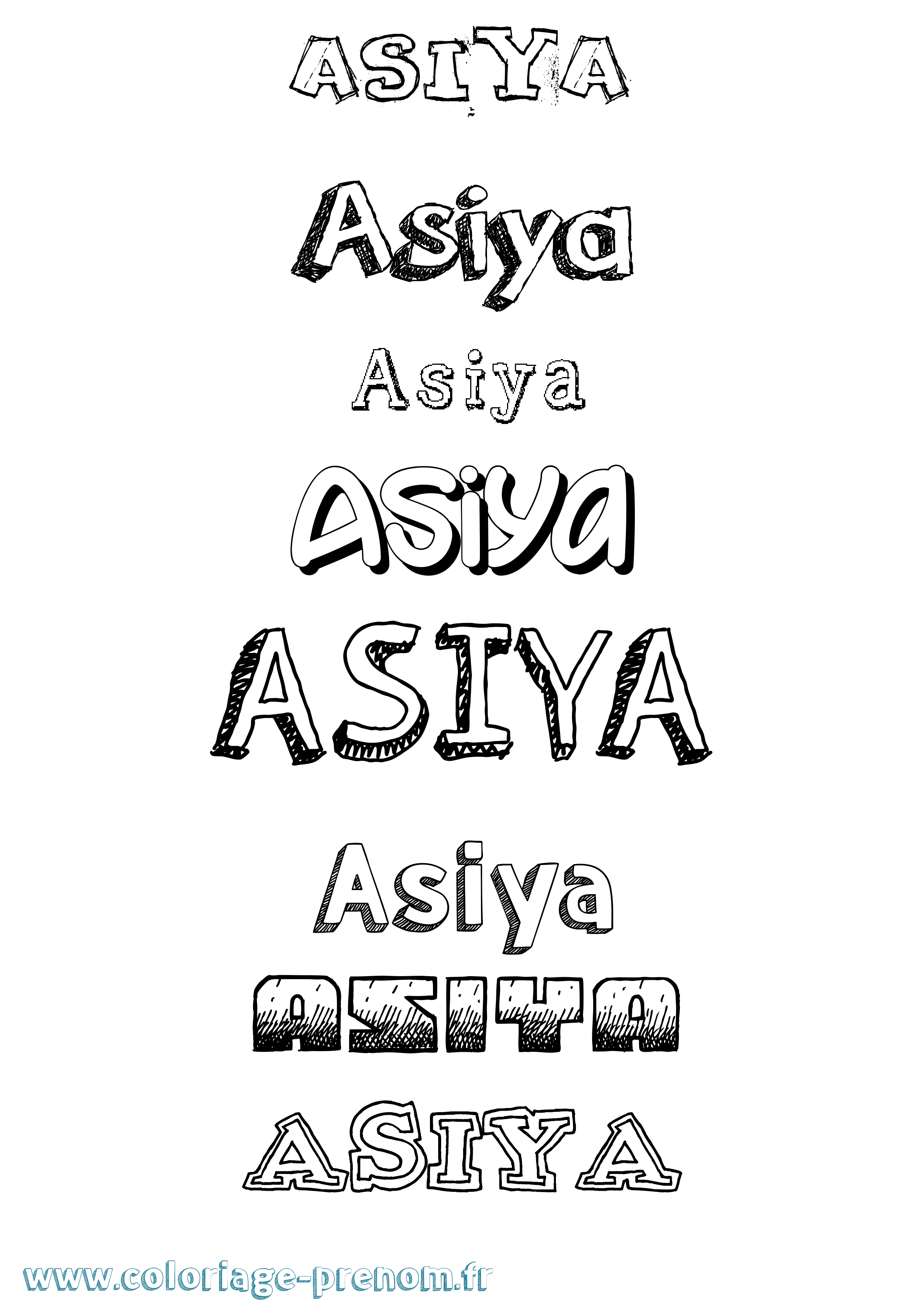 Coloriage Asiya Dessiné Coloriage prénom Asiya Dessiné