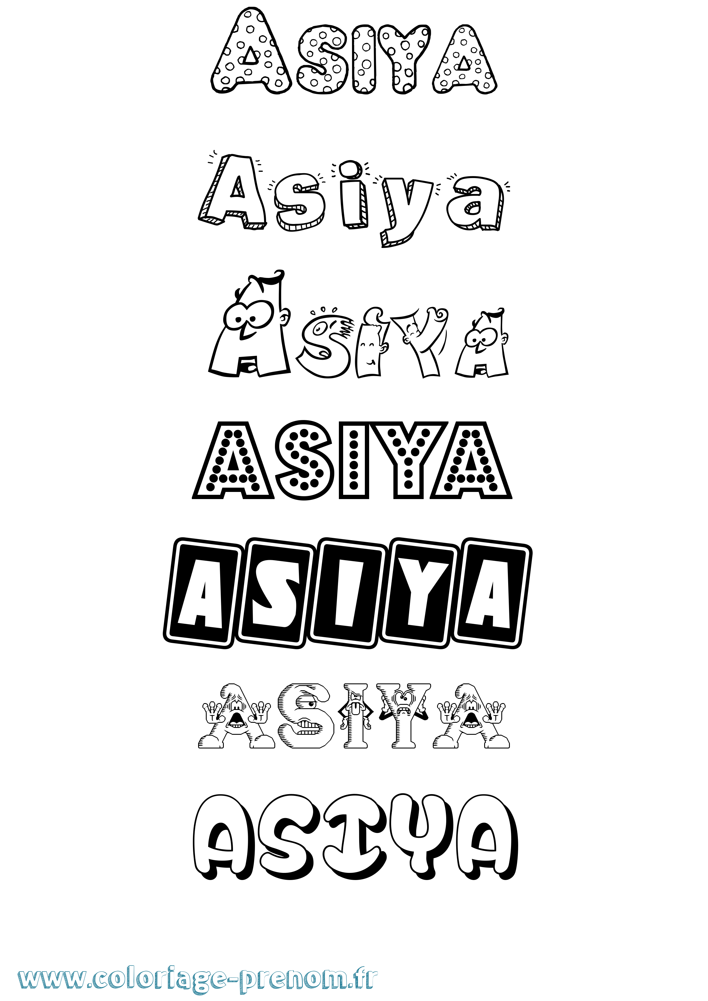 Coloriage Asiya Fun Coloriage prénom Asiya Fun