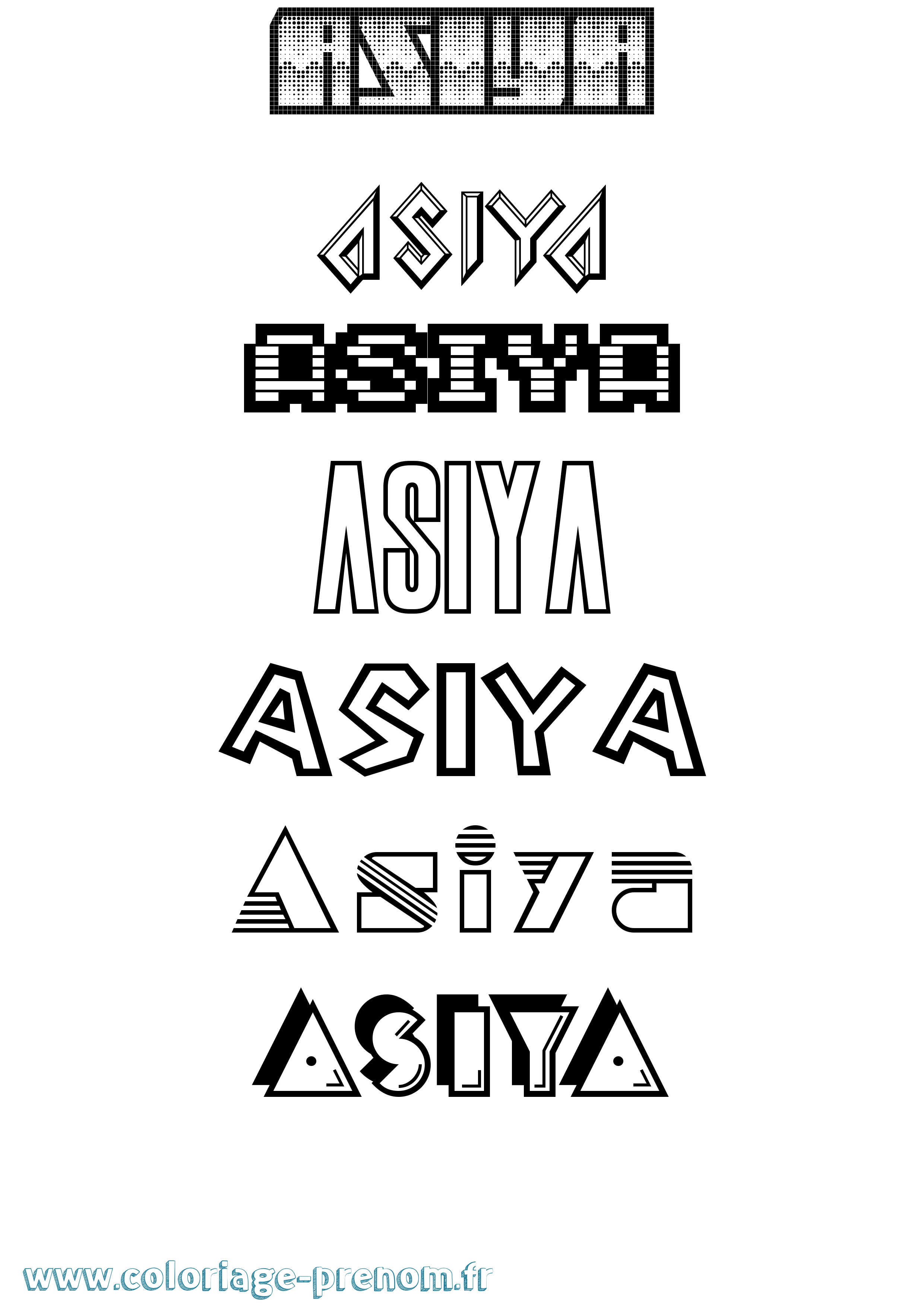 Coloriage Asiya Jeux Vidéos Coloriage prénom Asiya Jeux Vidéos