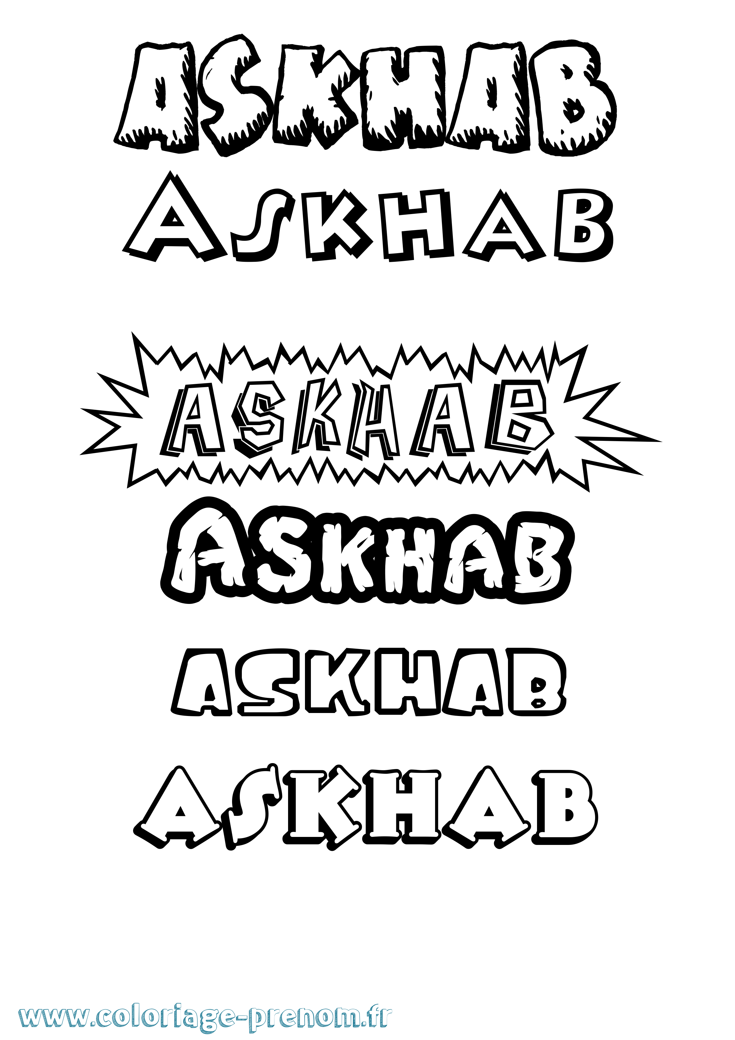 Coloriage Askhab Dessin Animé Coloriage prénom Askhab Dessin Animé