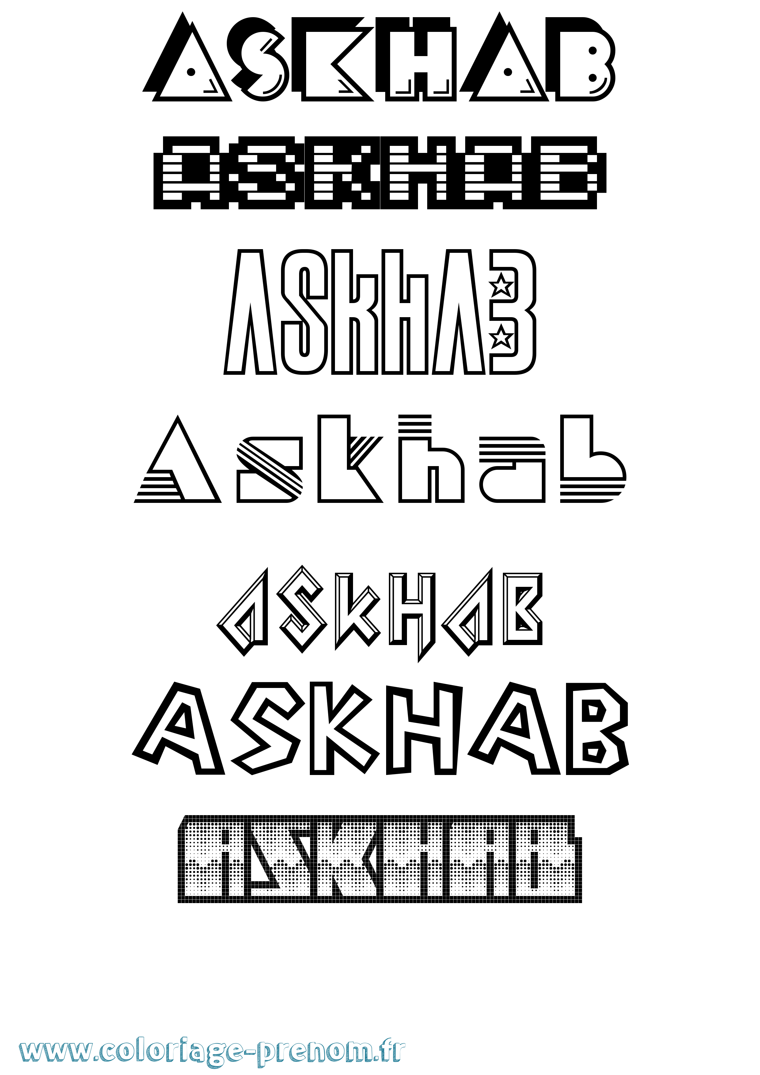 Coloriage Askhab Jeux Vidéos Coloriage prénom Askhab Jeux Vidéos