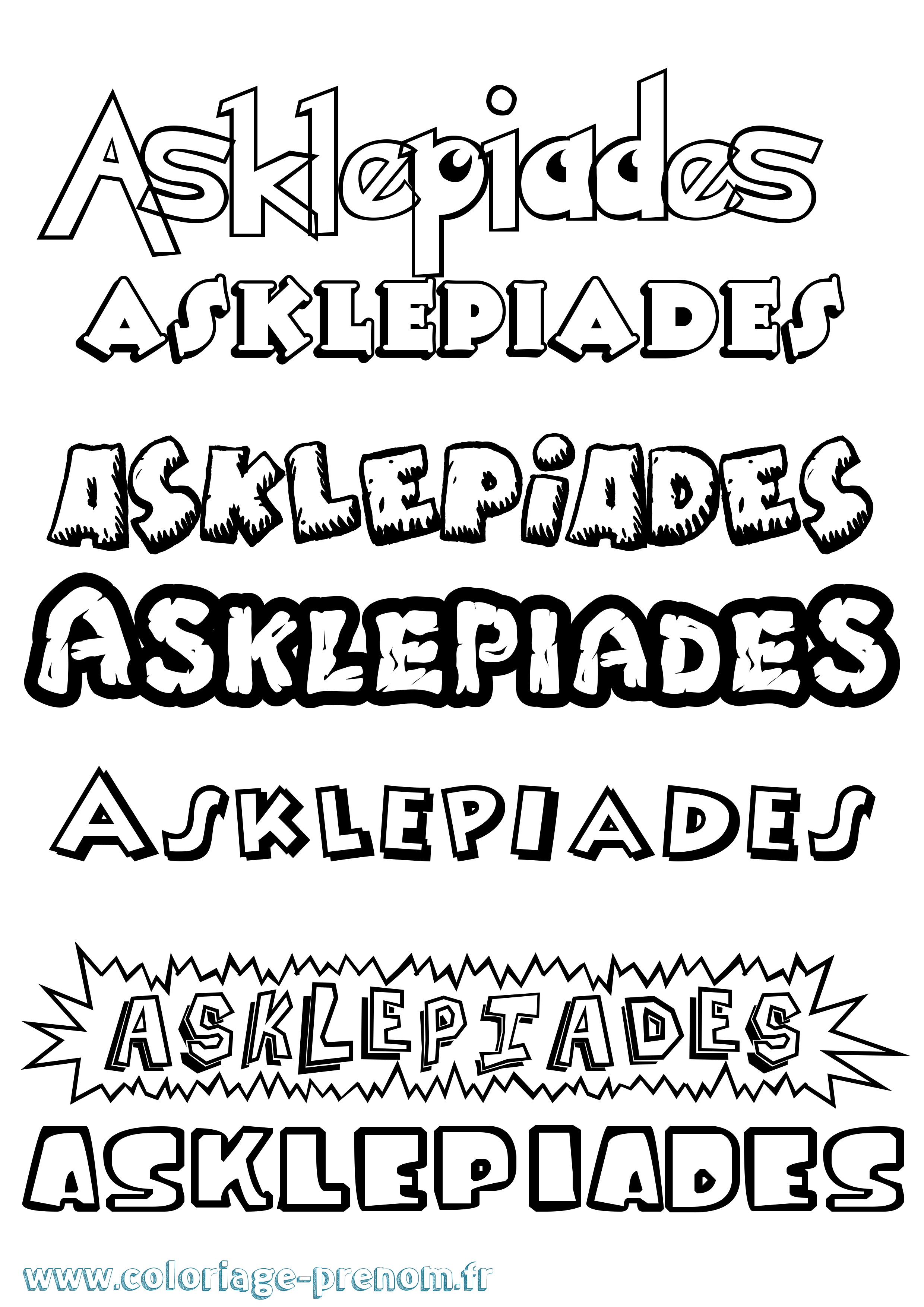 Coloriage Asklepiades Dessin Animé Coloriage prénom Asklepiades Dessin Animé