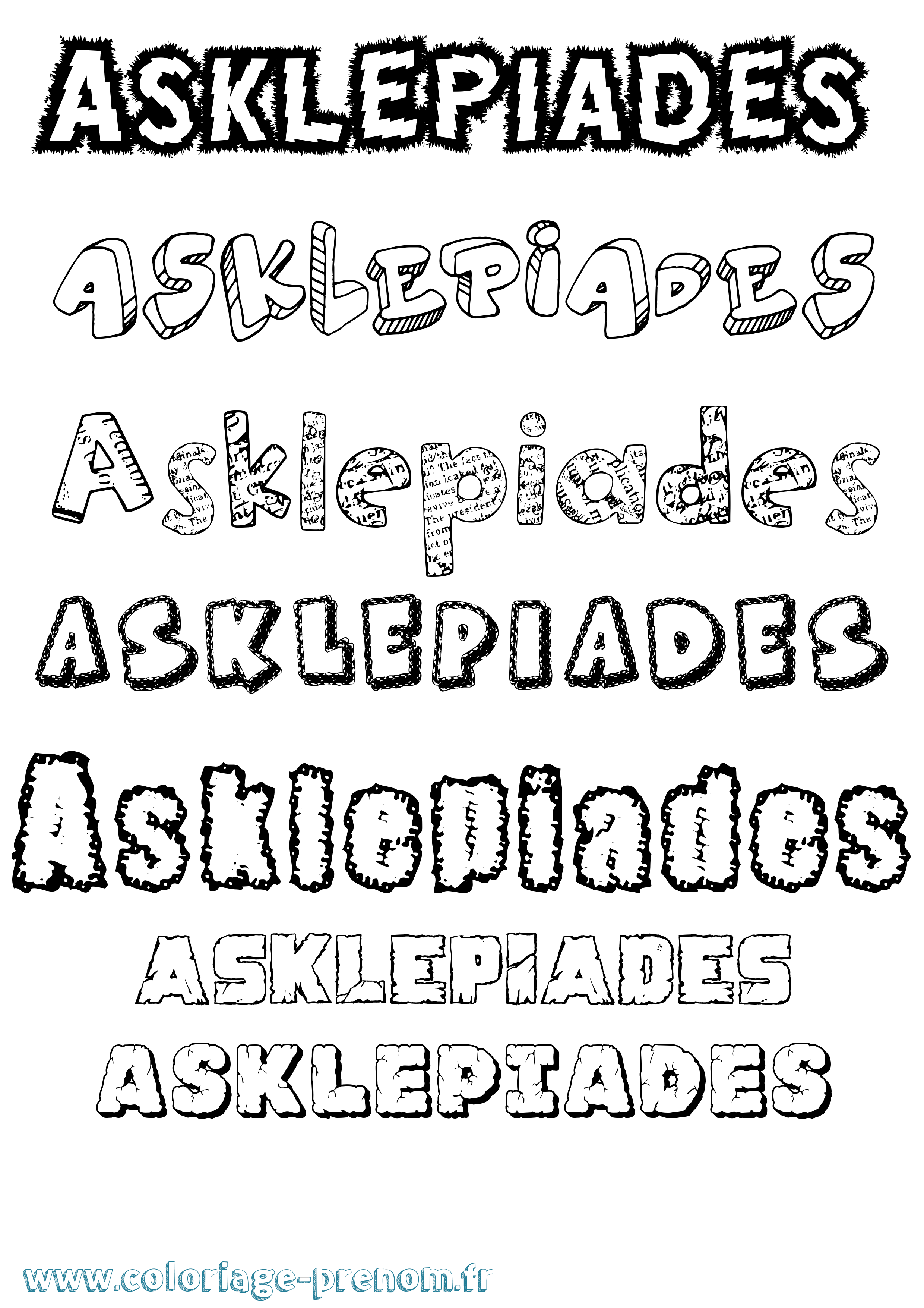 Coloriage Asklepiades Destructuré Coloriage prénom Asklepiades Destructuré