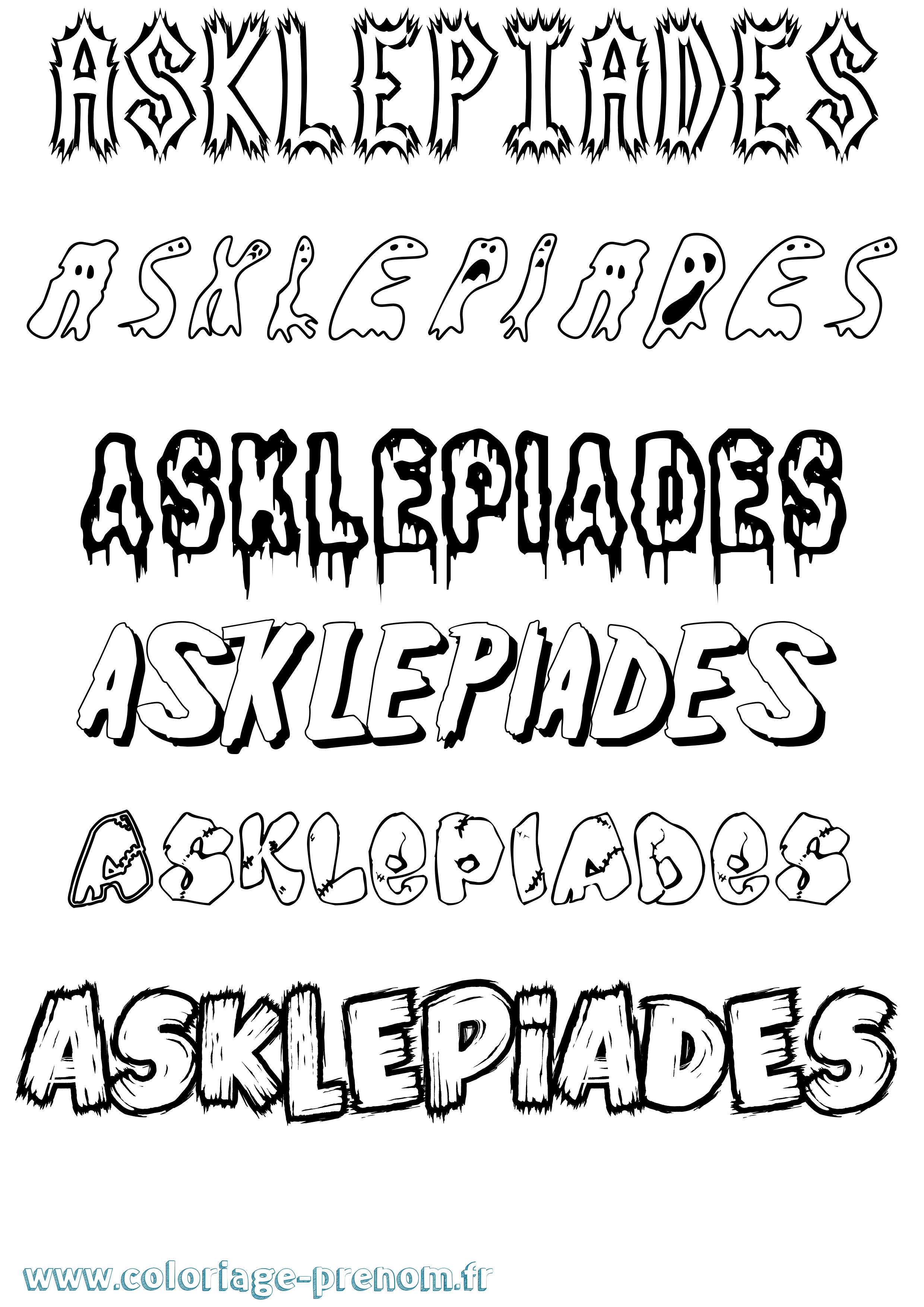 Coloriage Asklepiades Frisson Coloriage prénom Asklepiades Frisson