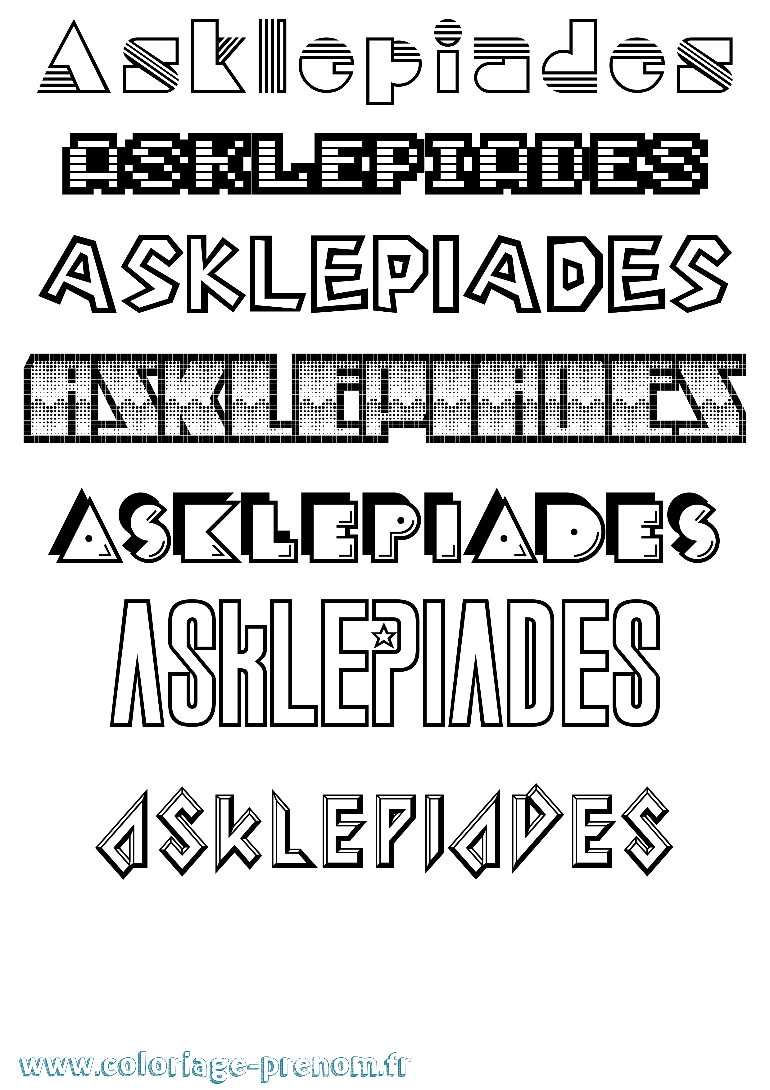 Coloriage Asklepiades Jeux Vidéos Coloriage prénom Asklepiades Jeux Vidéos