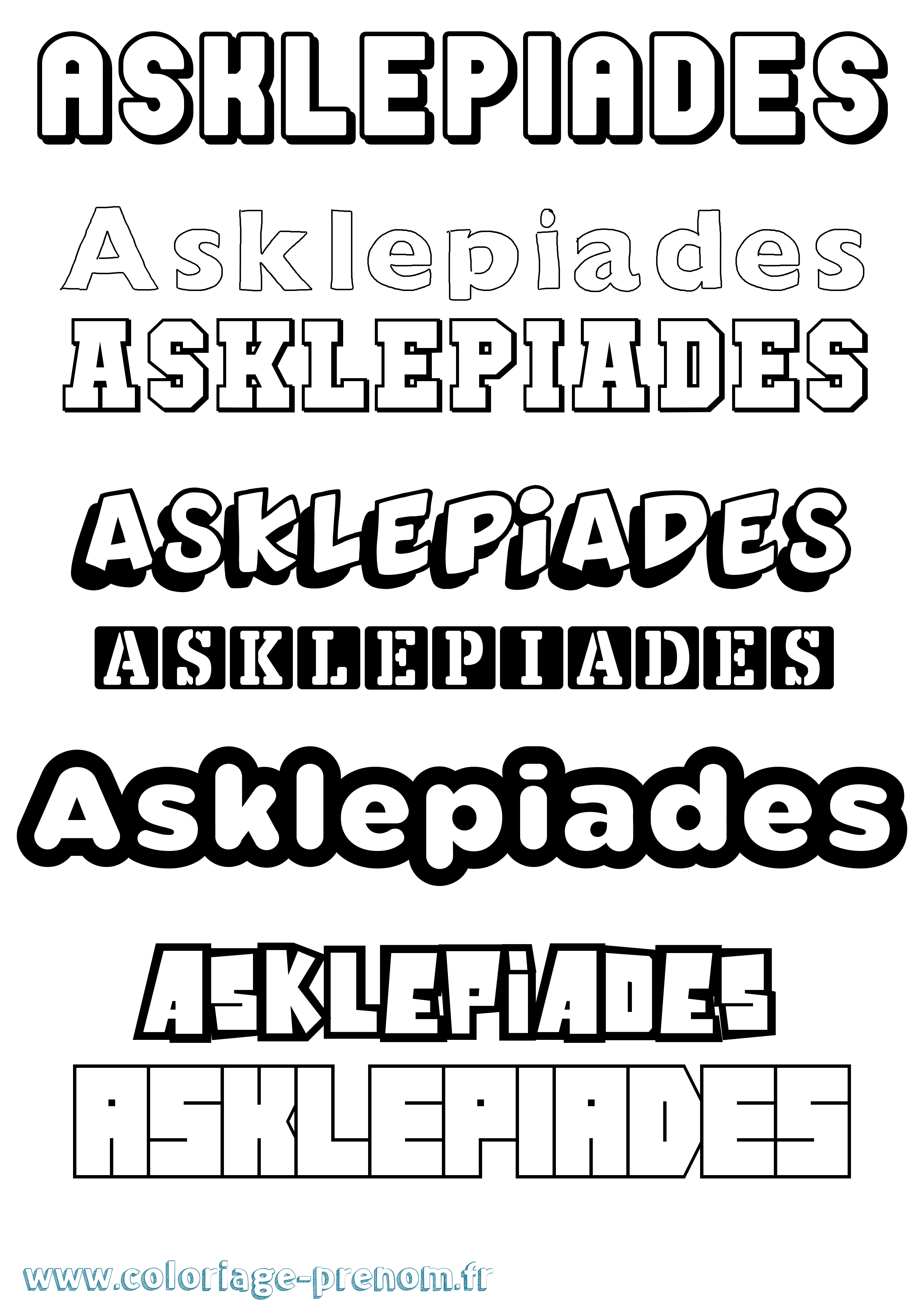 Coloriage Asklepiades Simple Coloriage prénom Asklepiades Simple