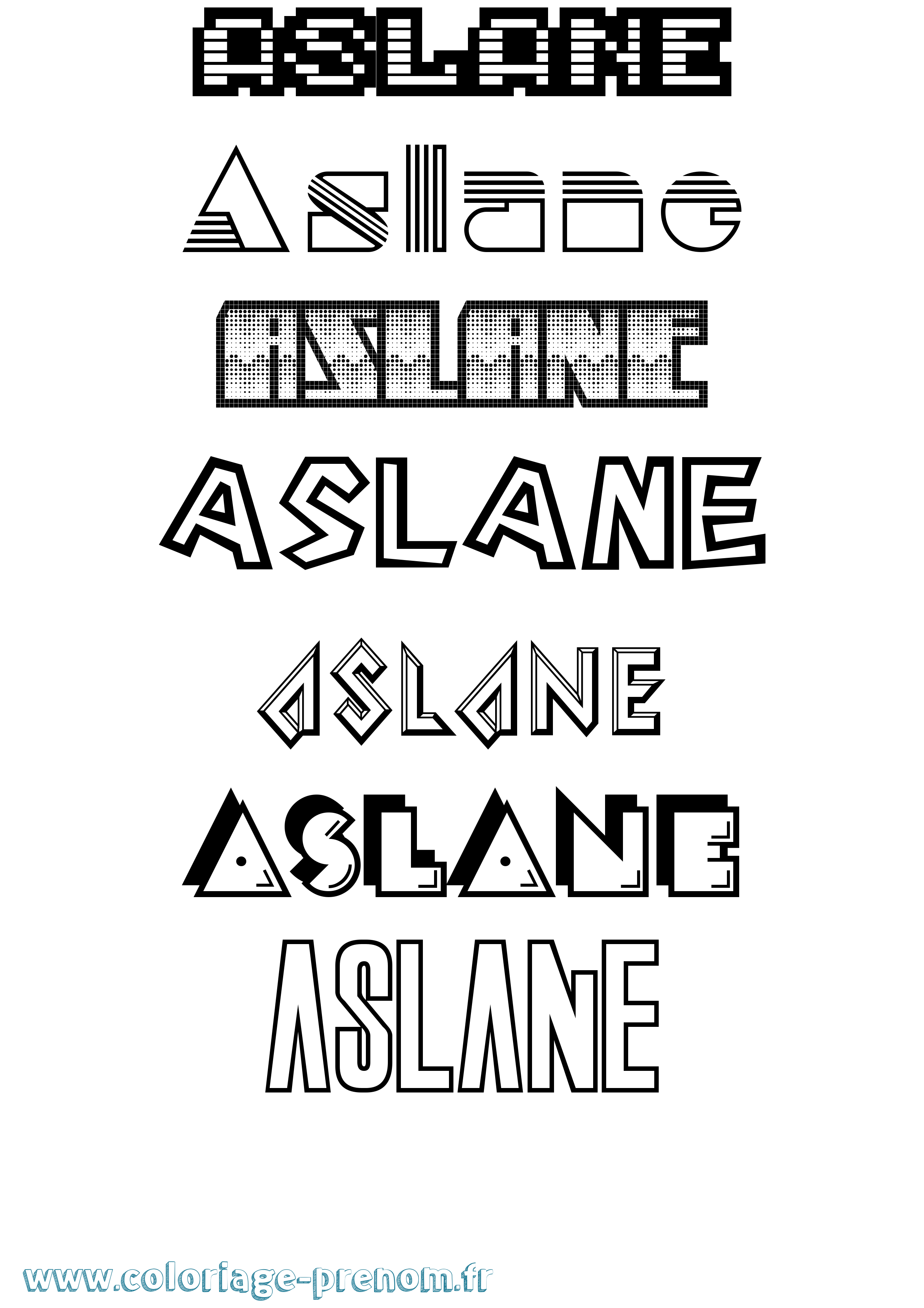 Coloriage Aslane Jeux Vidéos Coloriage prénom Aslane Jeux Vidéos