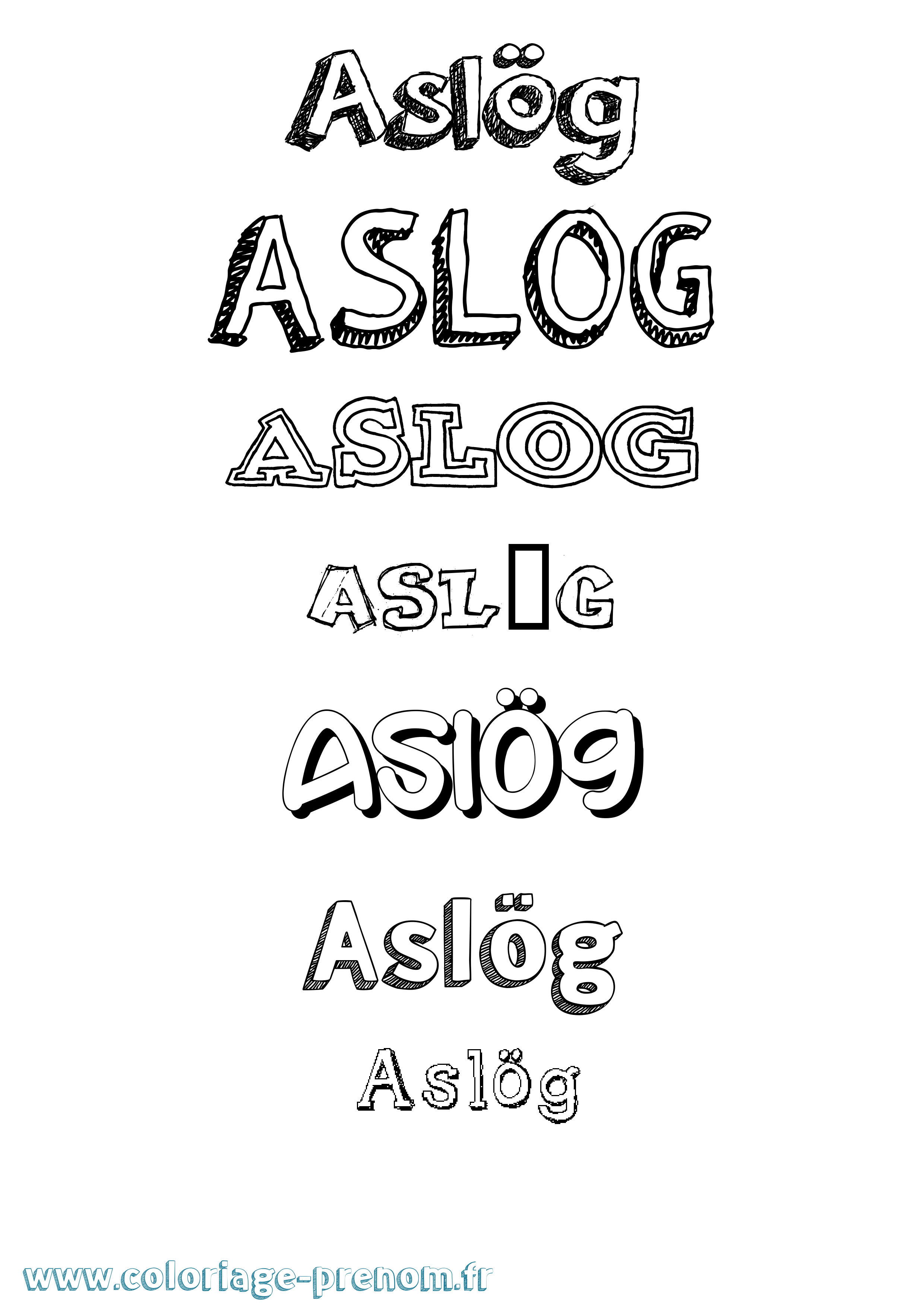 Coloriage Aslög Dessiné Coloriage prénom Aslög Dessiné