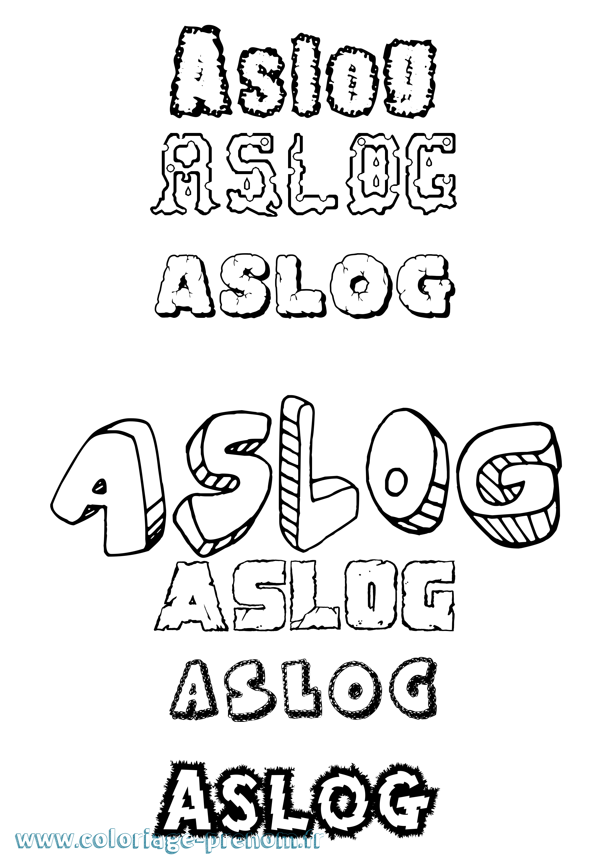 Coloriage Aslög Destructuré Coloriage prénom Aslög Destructuré