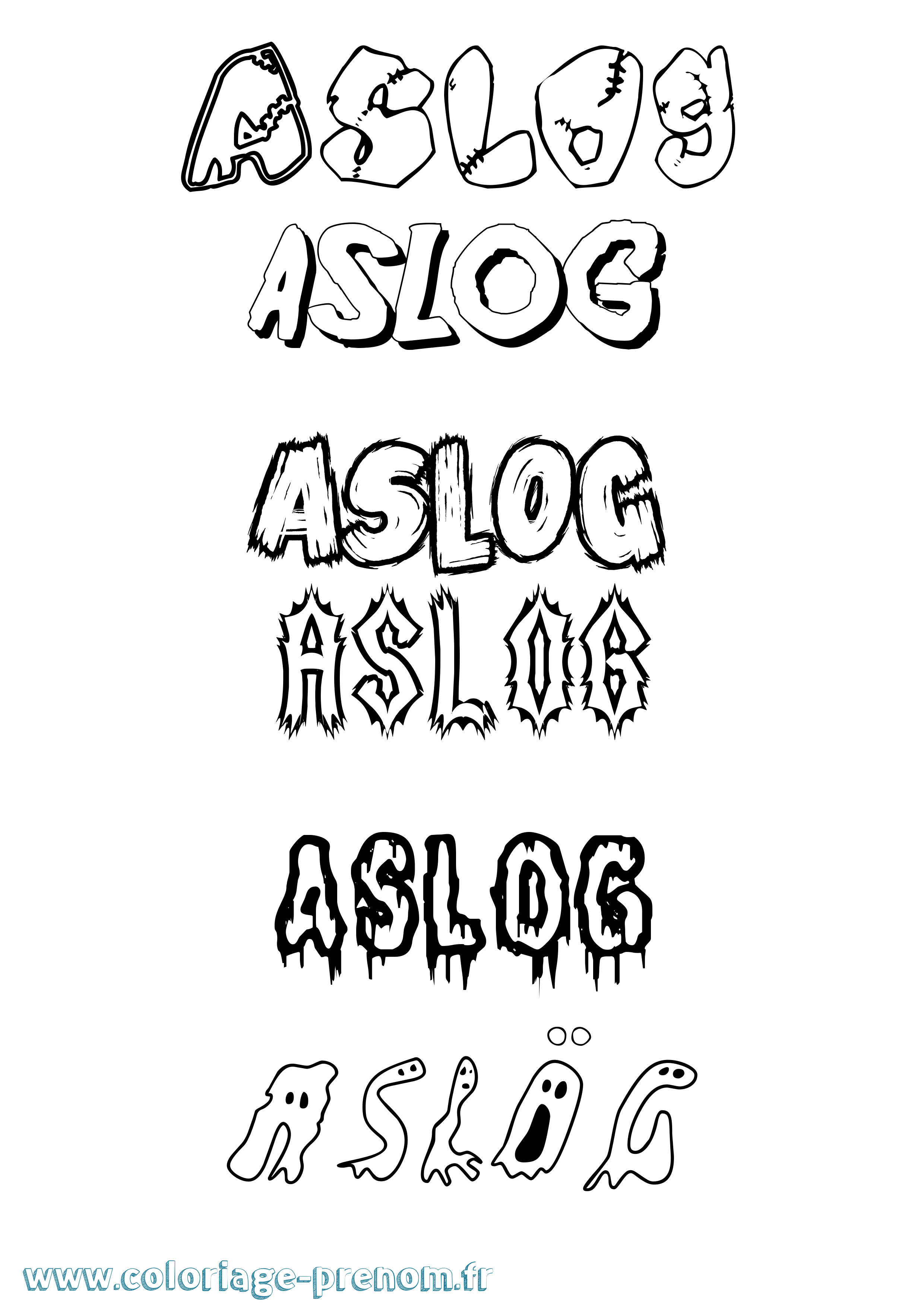 Coloriage Aslög Frisson Coloriage prénom Aslög Frisson