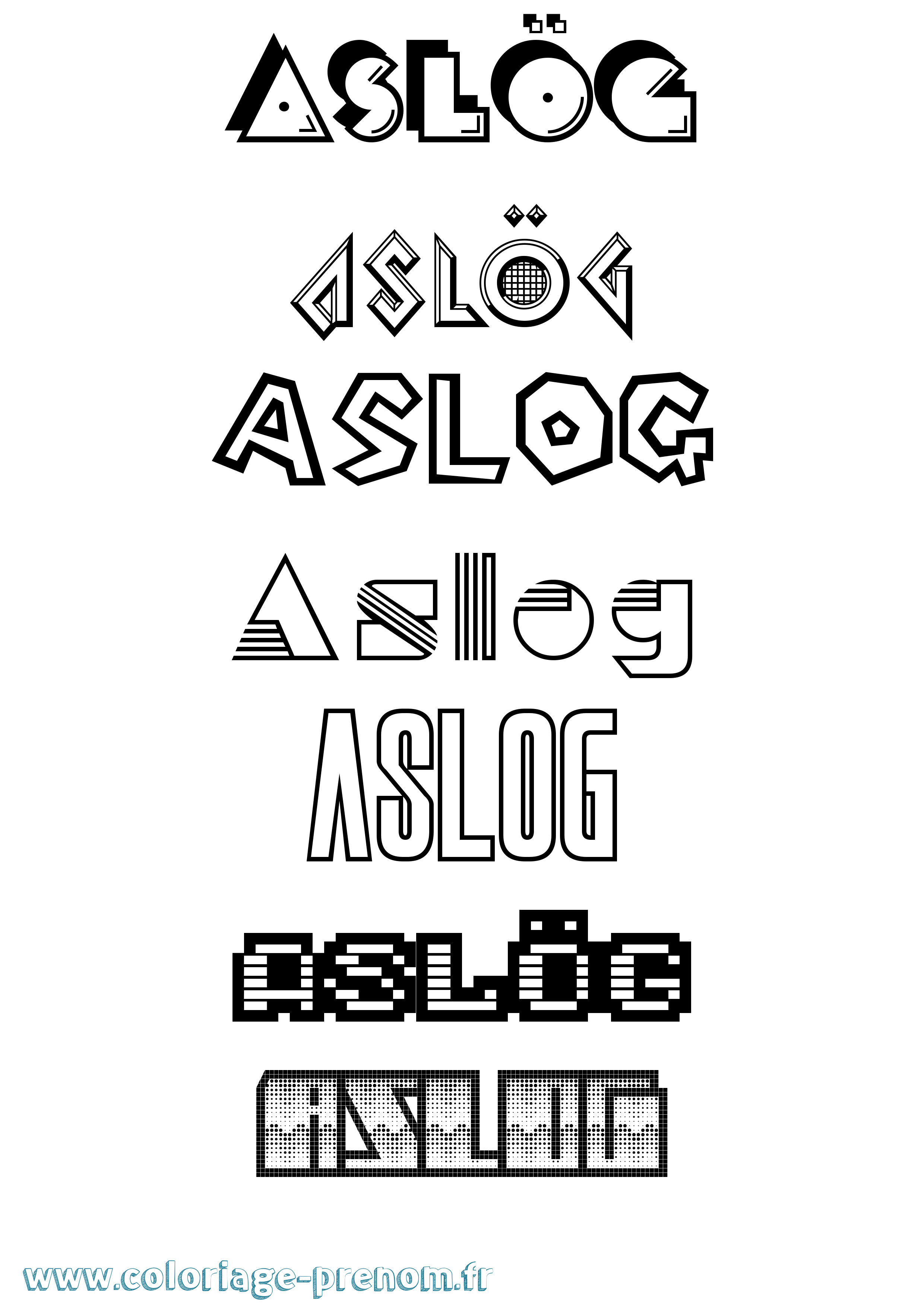 Coloriage Aslög Jeux Vidéos Coloriage prénom Aslög Jeux Vidéos