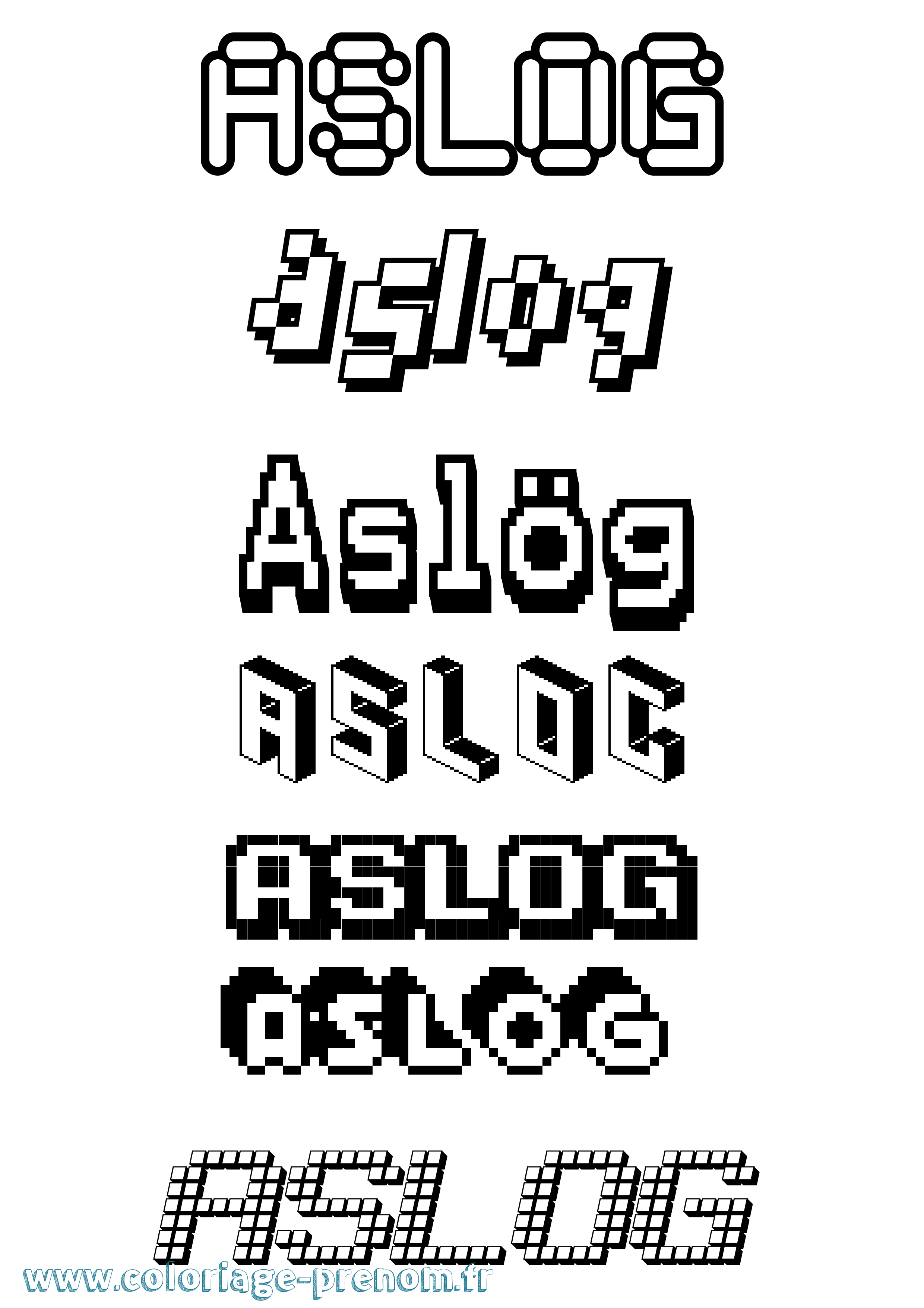 Coloriage Aslög Pixel Coloriage prénom Aslög Pixel
