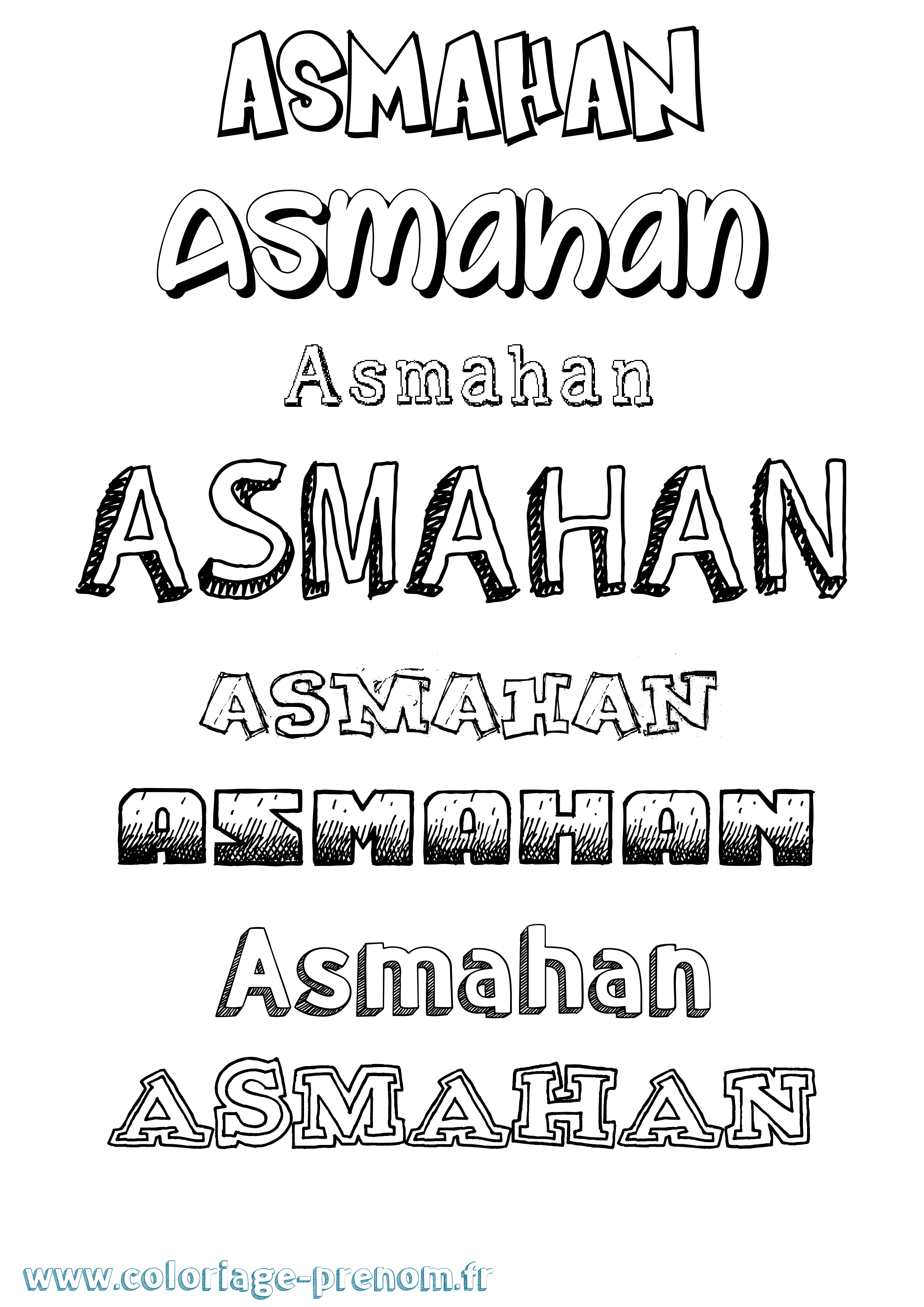 Coloriage Asmahan Dessiné Coloriage prénom Asmahan Dessiné