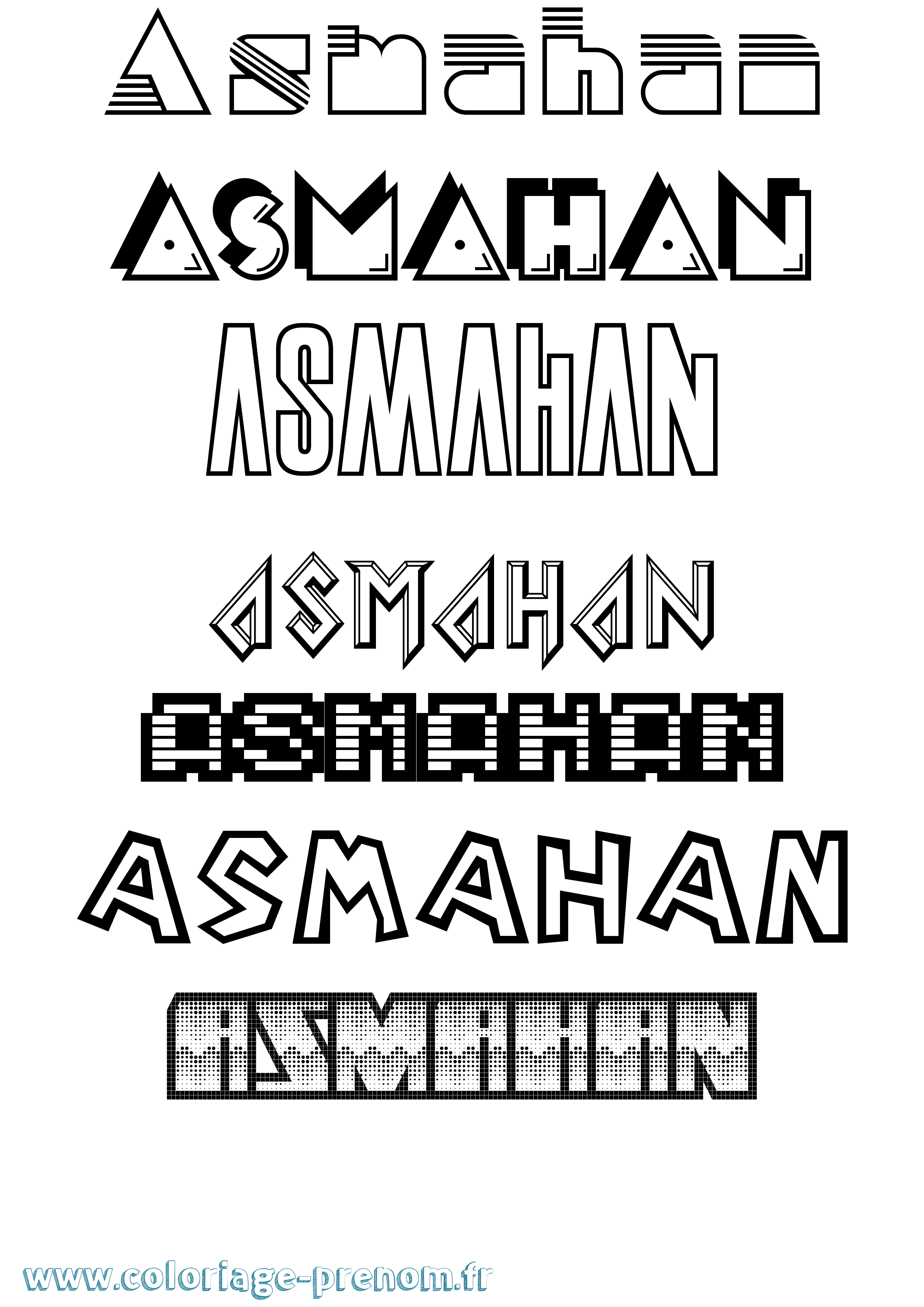 Coloriage Asmahan Jeux Vidéos Coloriage prénom Asmahan Jeux Vidéos