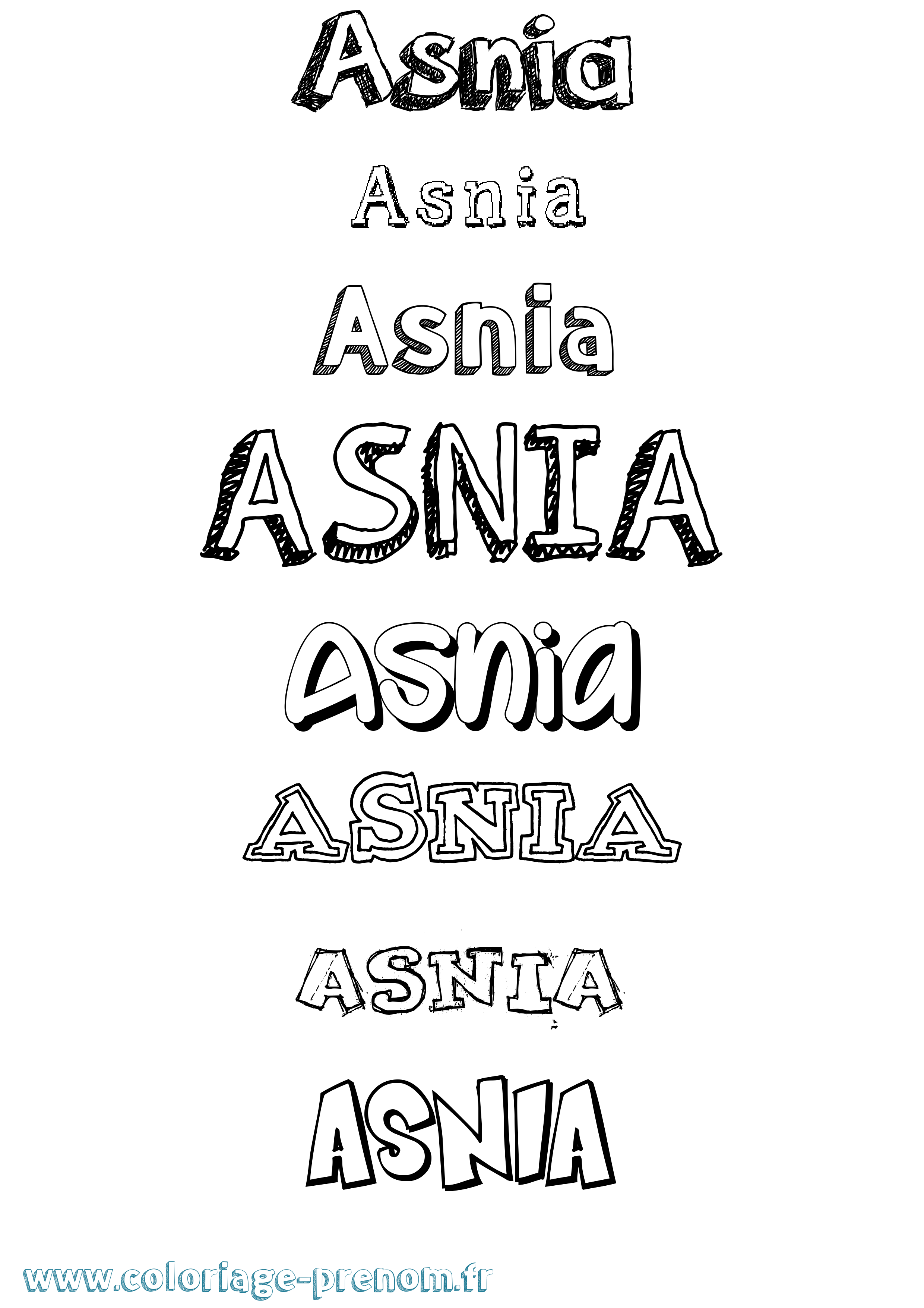 Coloriage Asnia Dessiné Coloriage prénom Asnia Dessiné