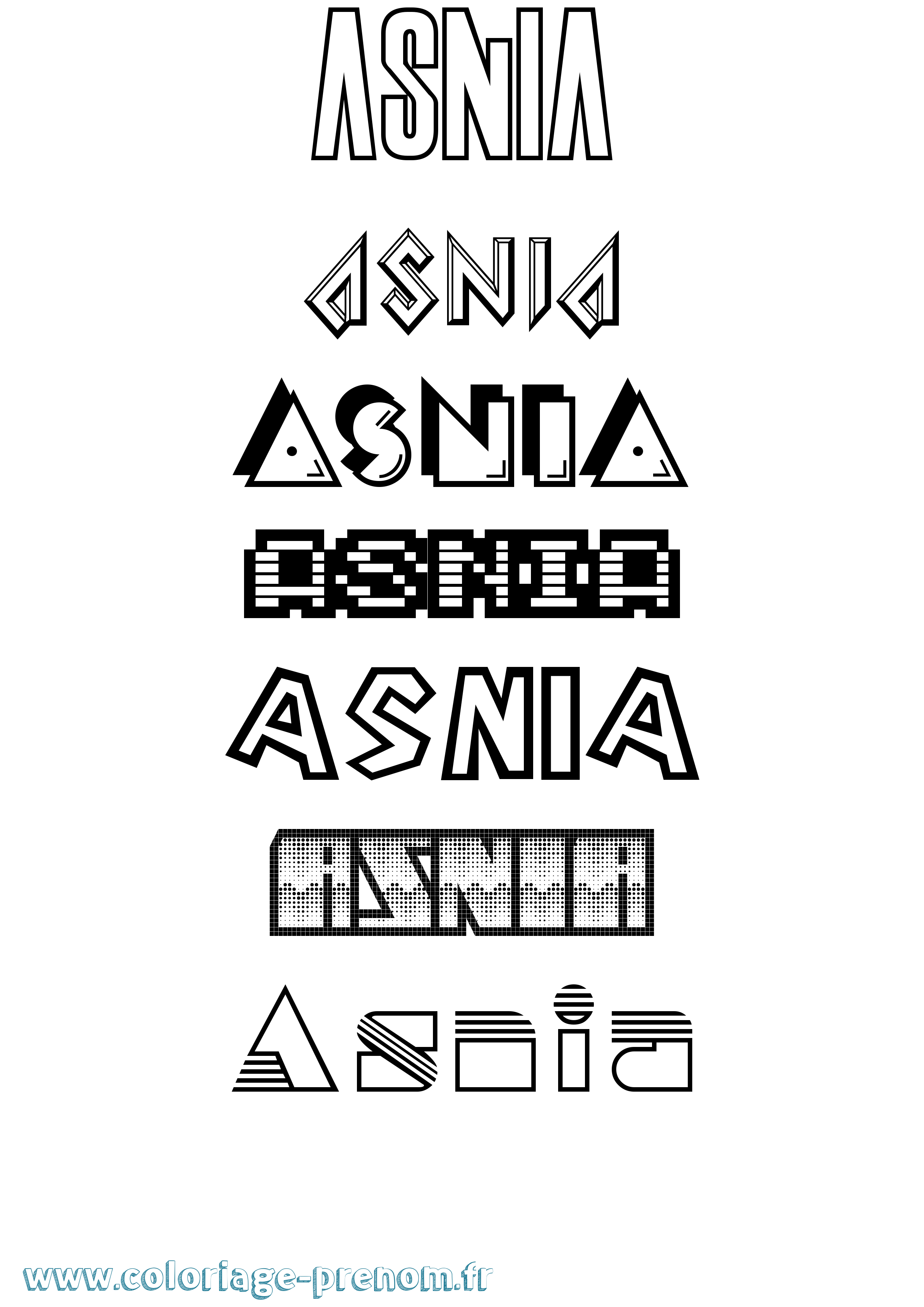 Coloriage Asnia Jeux Vidéos Coloriage prénom Asnia Jeux Vidéos